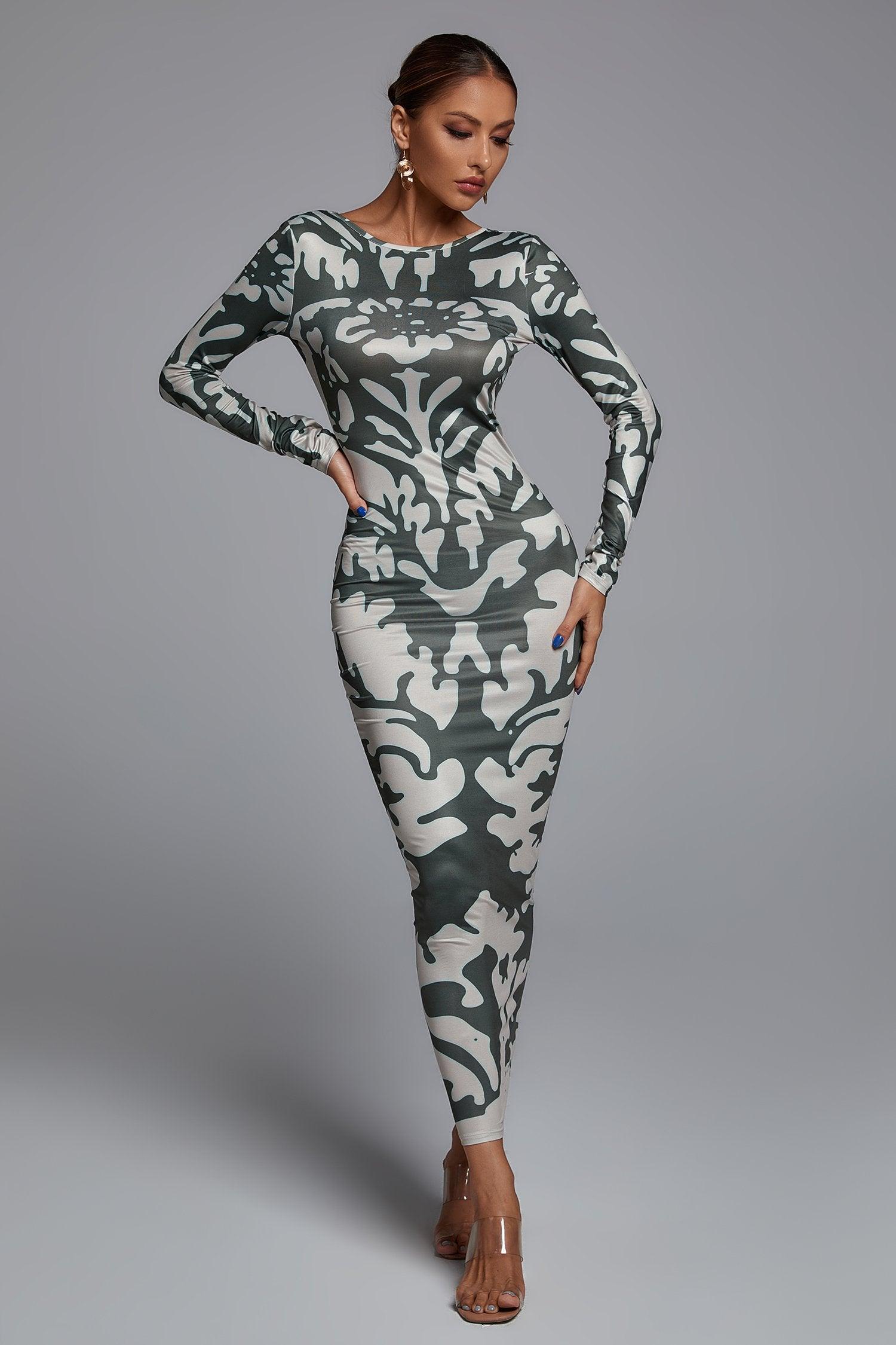 Malia Open-back Printed Maxi Dress - Bellabarnett