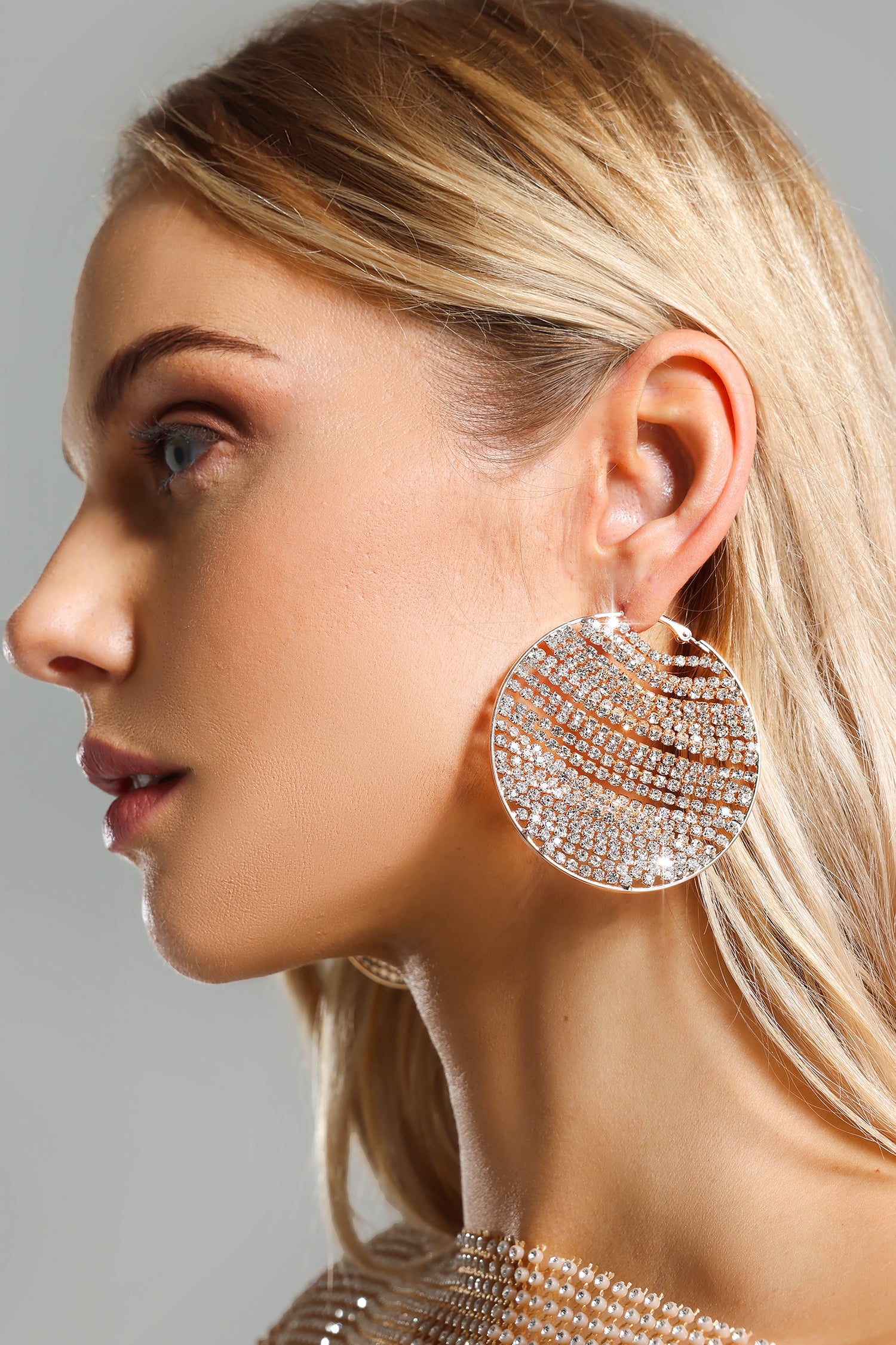 Miriam Diamante Chain Circle Earrings