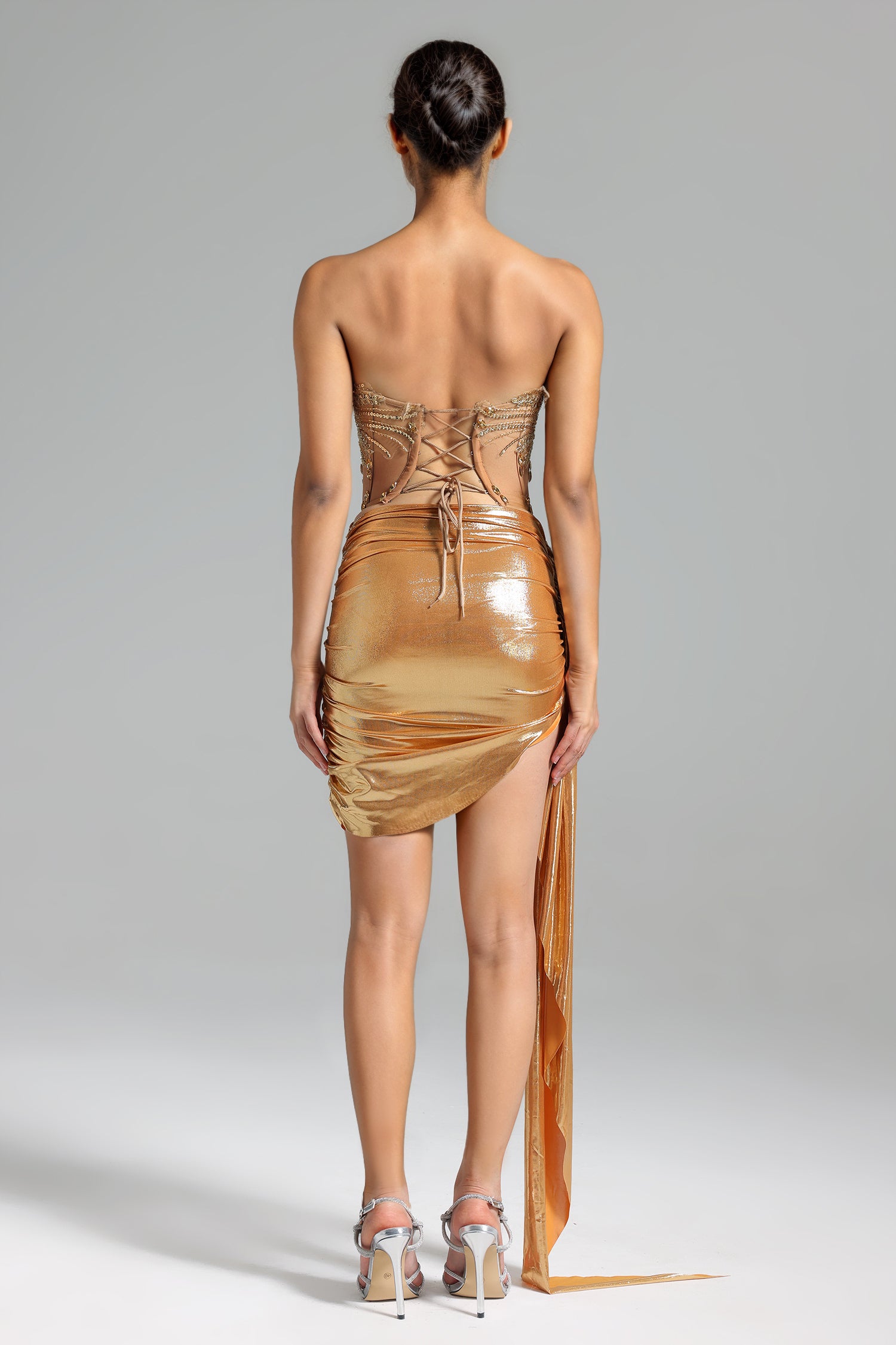 Miriam Sequins Asymmetrical Hem Dress