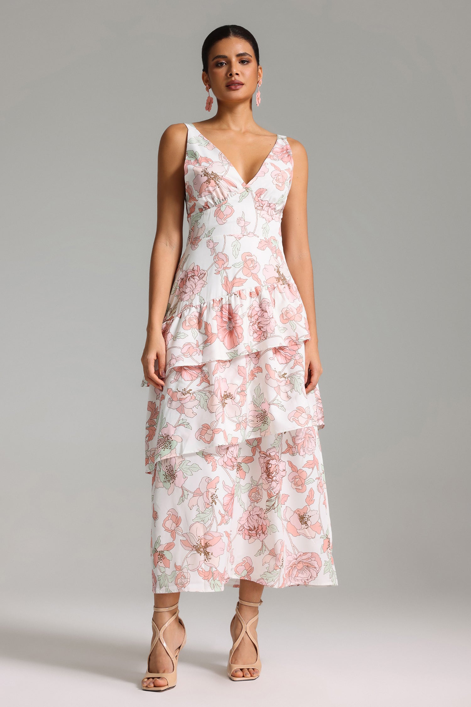 Modan Layered Printed Maxi Dress