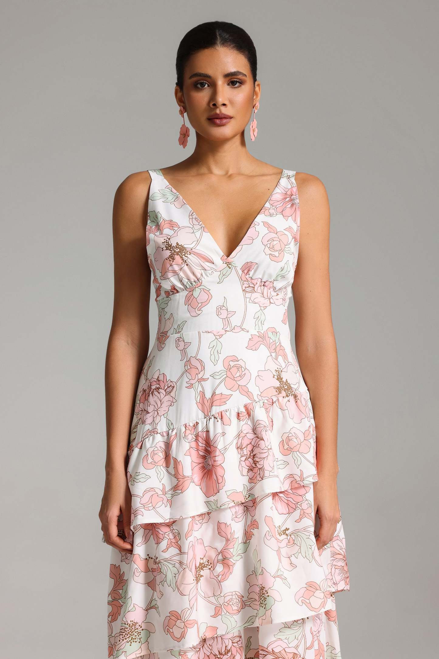 Modan Layered Printed Maxi Dress