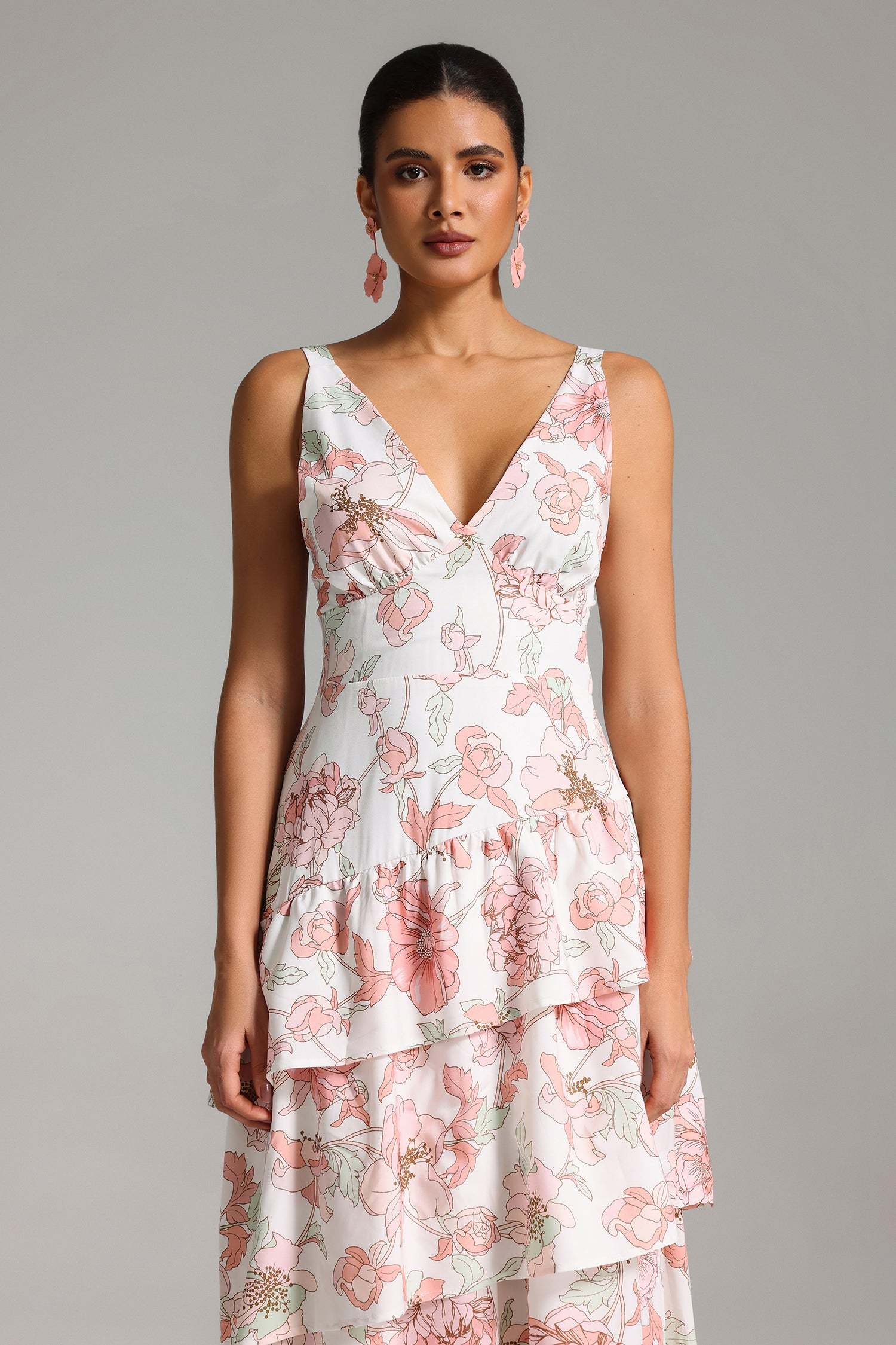 Modan Layered Printed Maxi Dress