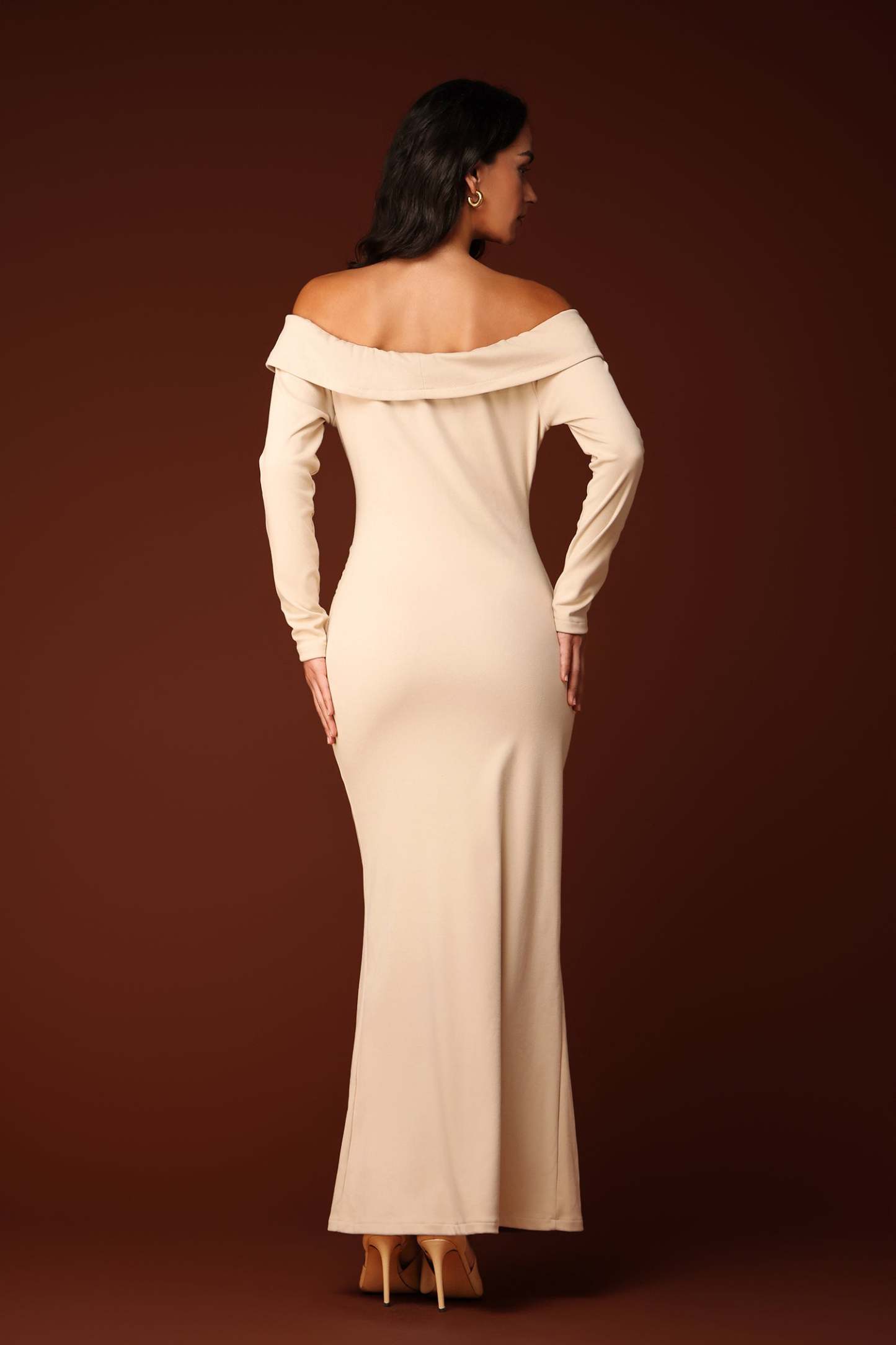Momo Off Shoulder Long Sleeves Maxi Dress