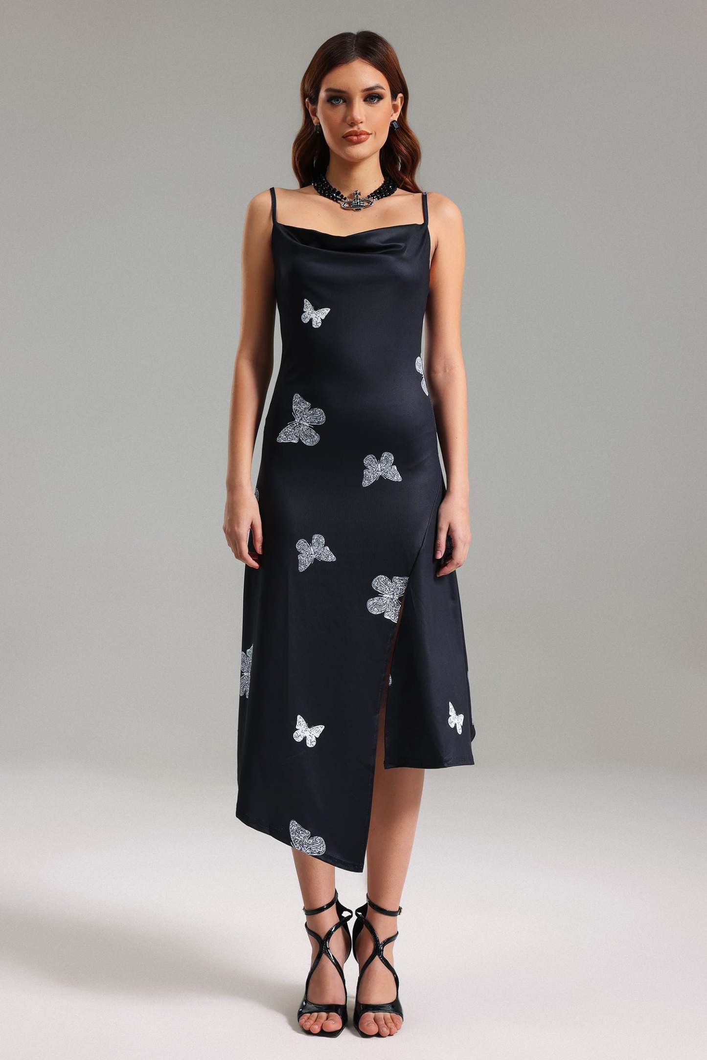 Muera Halter Printed Midi Dress