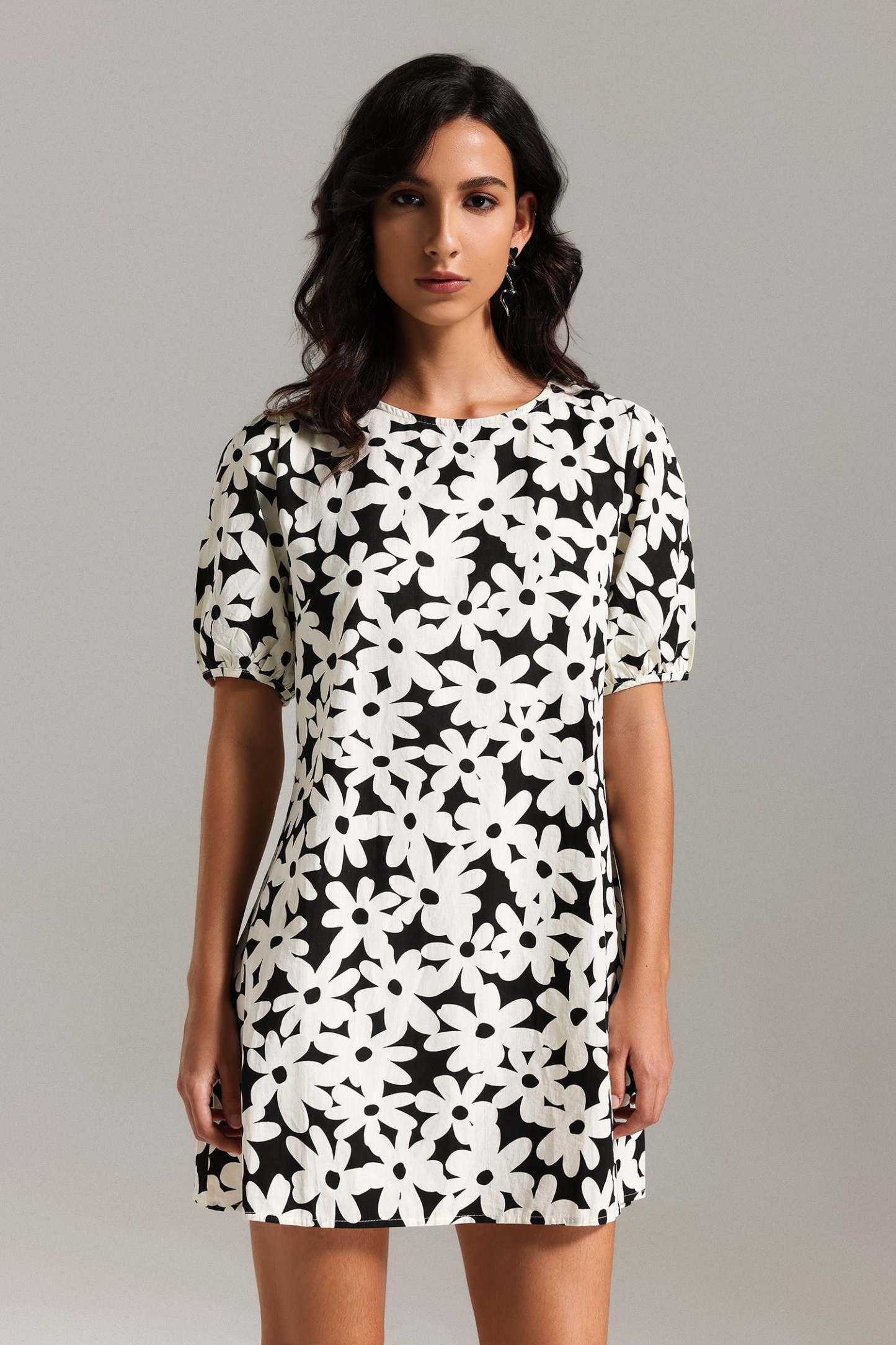Nanon Flowers Printed Mini Dress