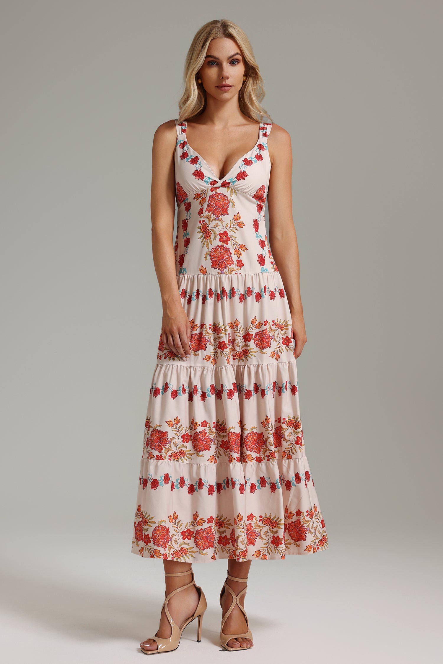 Niavia V-Neck Printed Dress