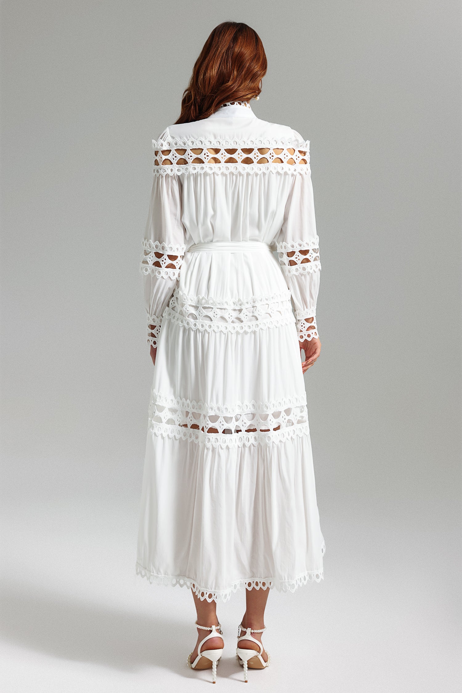 Nunaa Lace Long-Sleeves Midi Dress