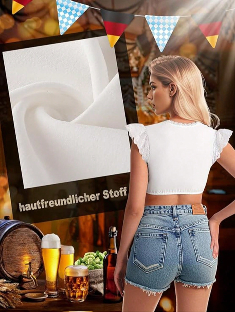 DirndlPop Weiß Lena Dirndlbluse  Bayern Kostüme für das Bierfest