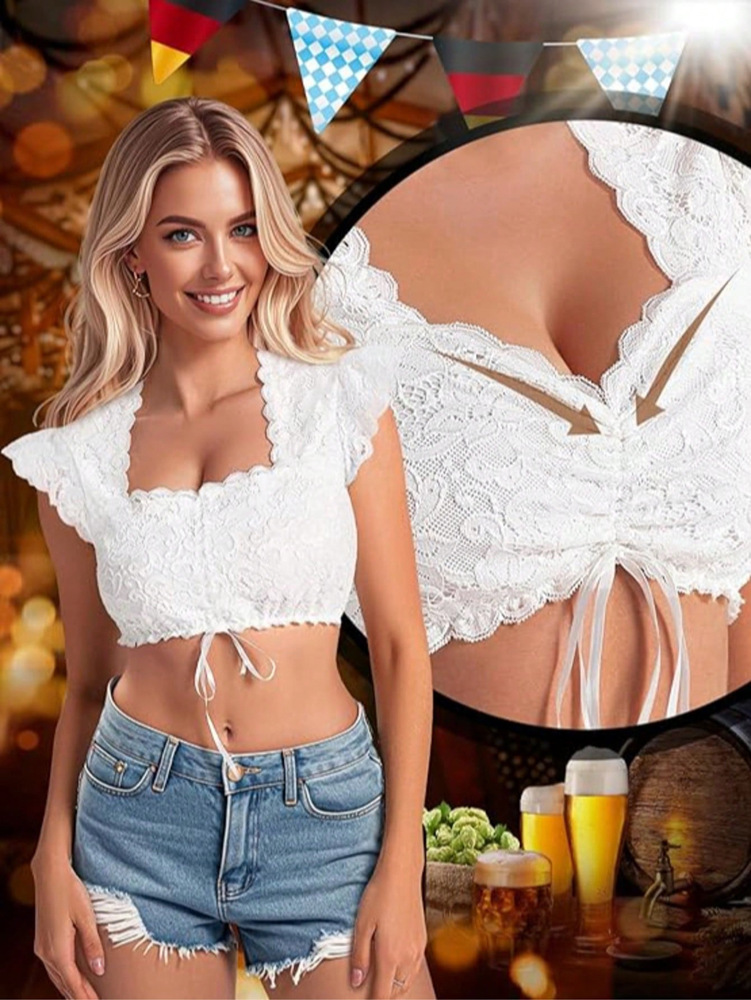 DirndlPop Weiß Lena Dirndlbluse  Bayern Kostüme für das Bierfest