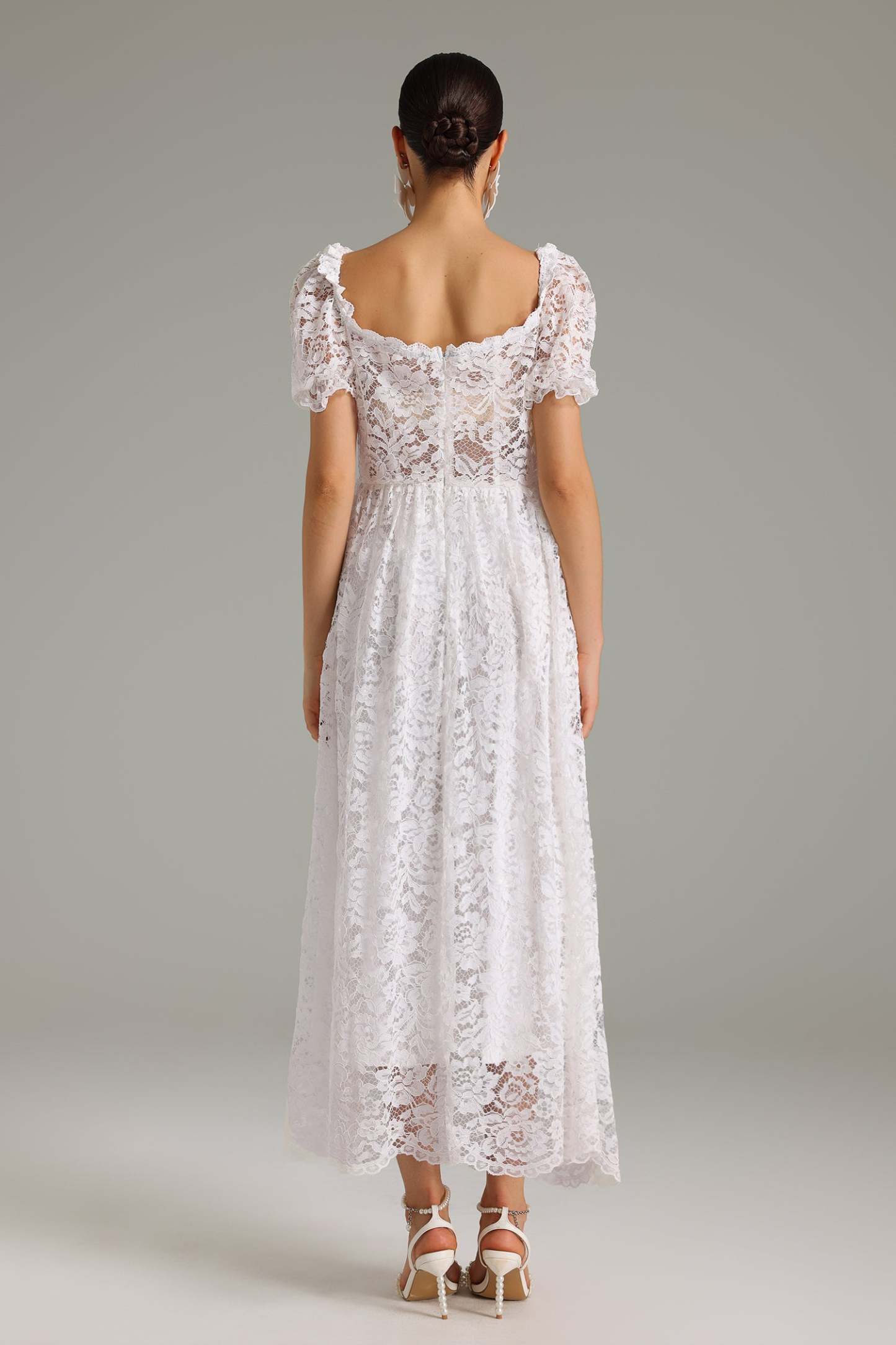 Ohney Puff Sleeves Lace Maxi Dress