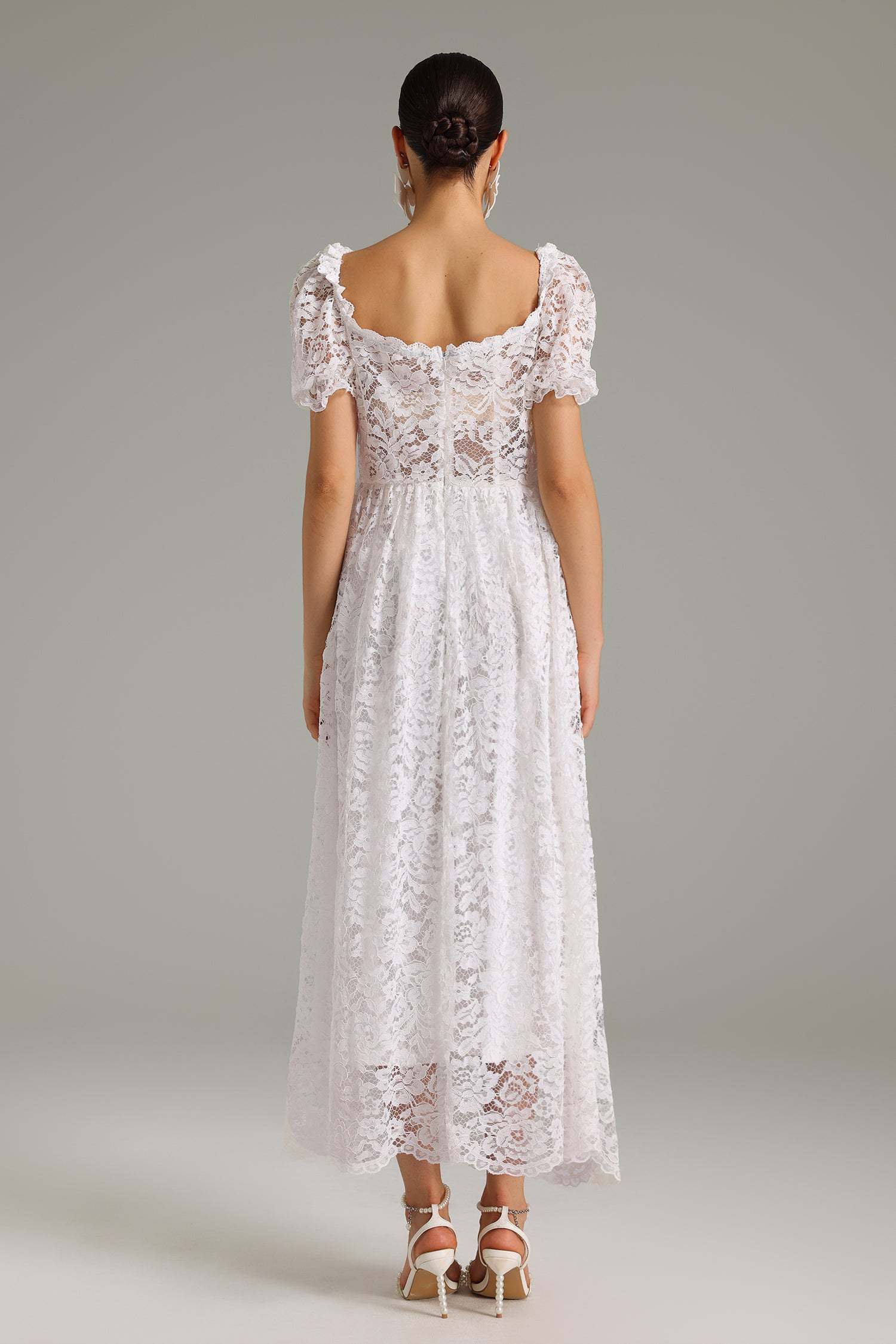 Ohney Puff Sleeves Lace Maxi Dress