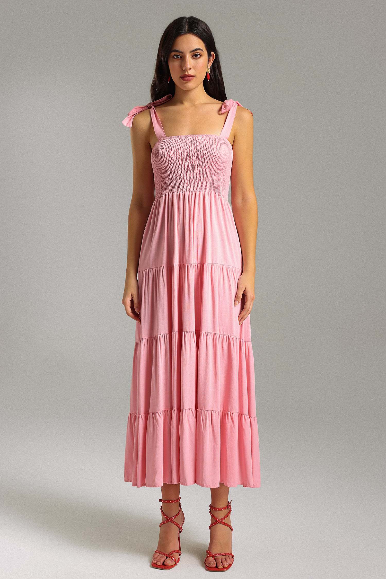 Ola Strap Maxi Dress - Pink