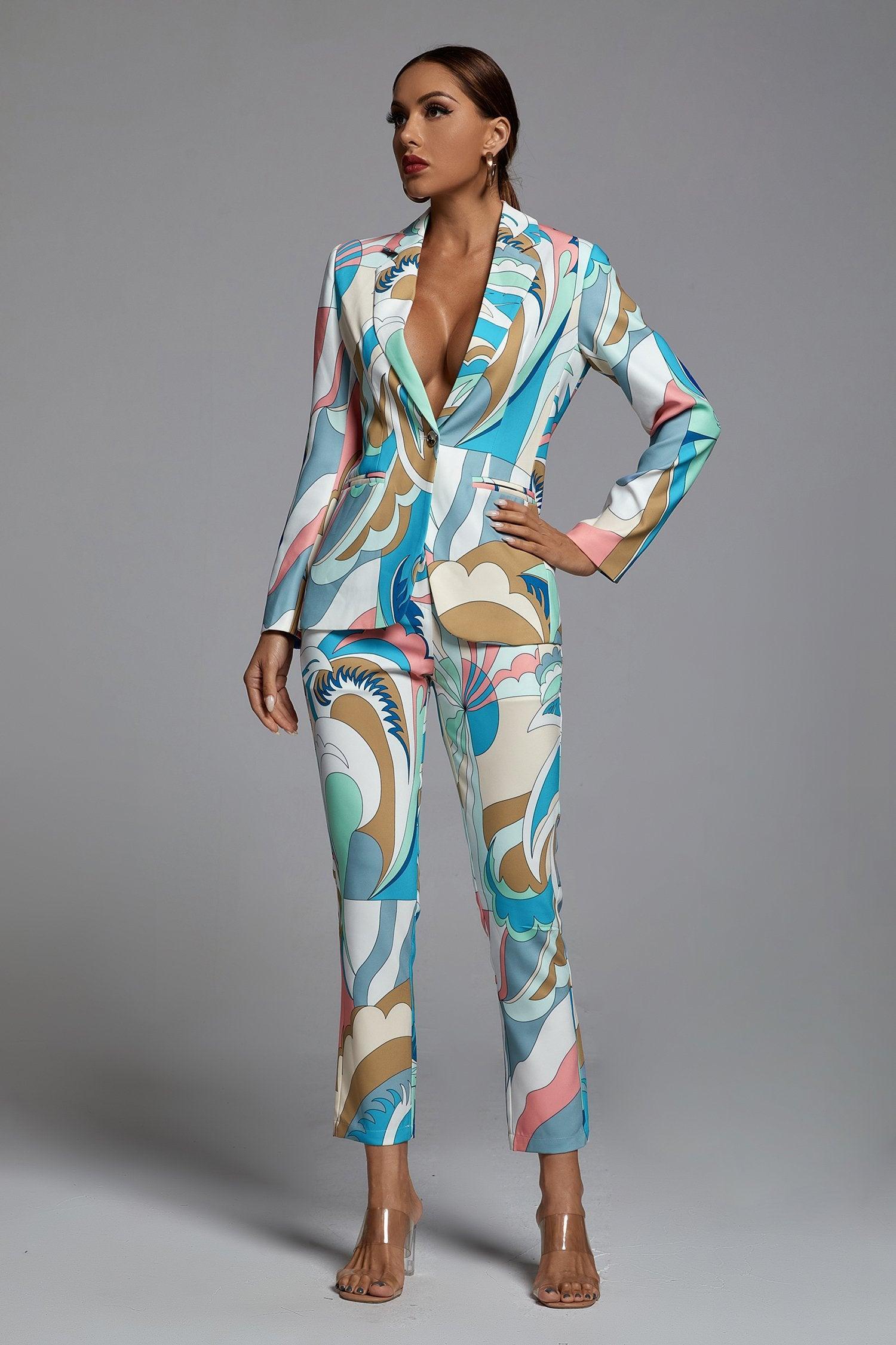 Palez Blazer Set - Blue - Bellabarnett