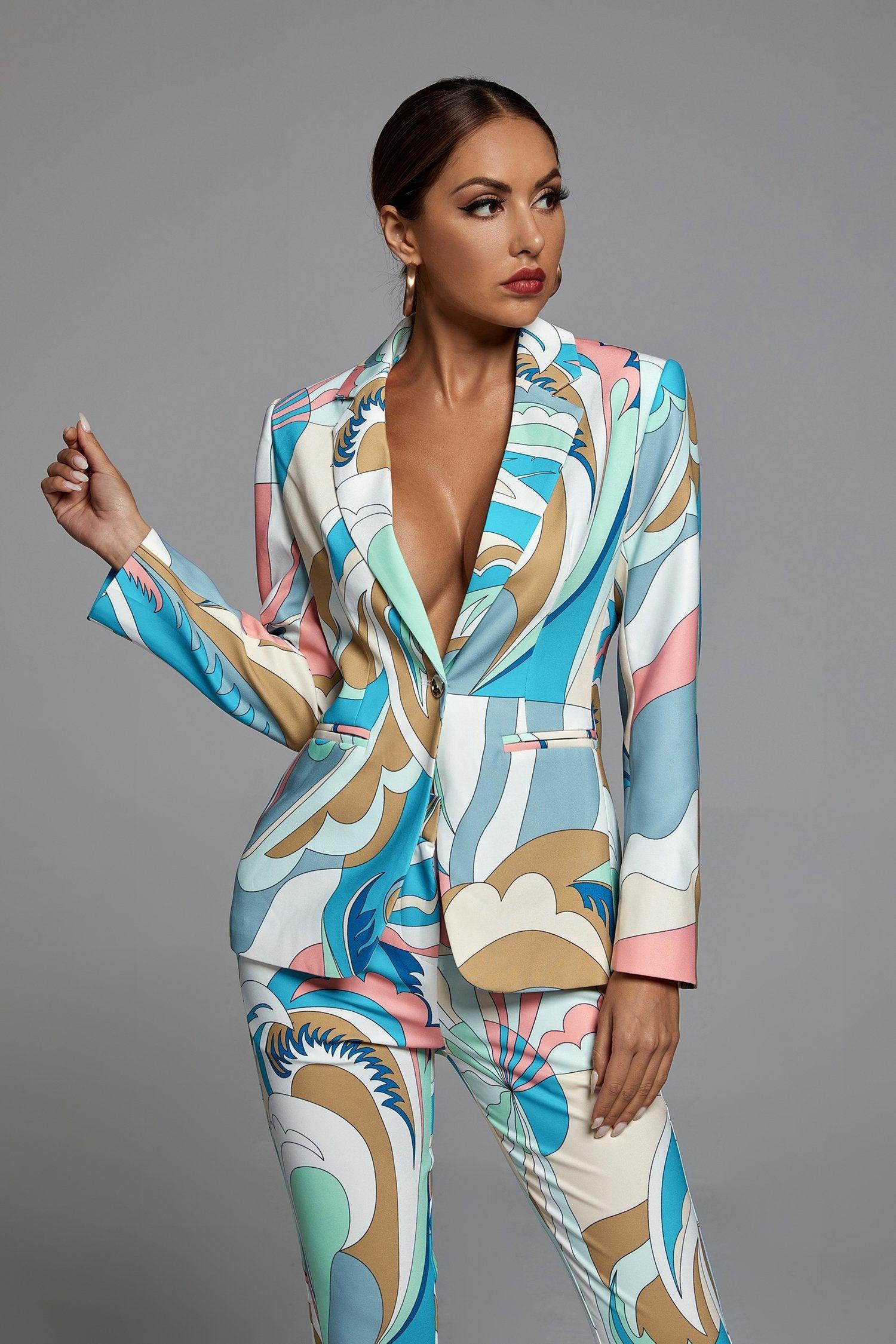 Palez Blazer Set - Blue - Bellabarnett