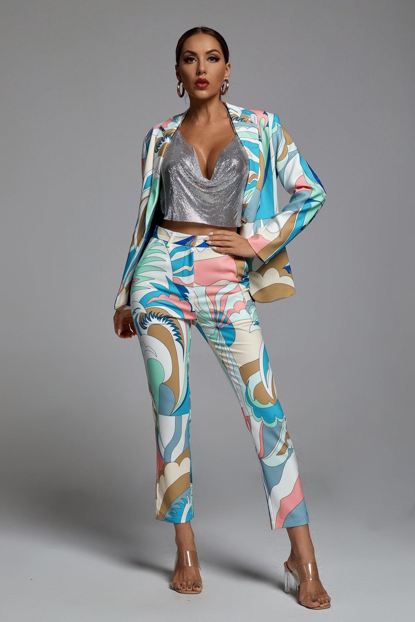 Palez Blazer Set - Blue - Bellabarnett
