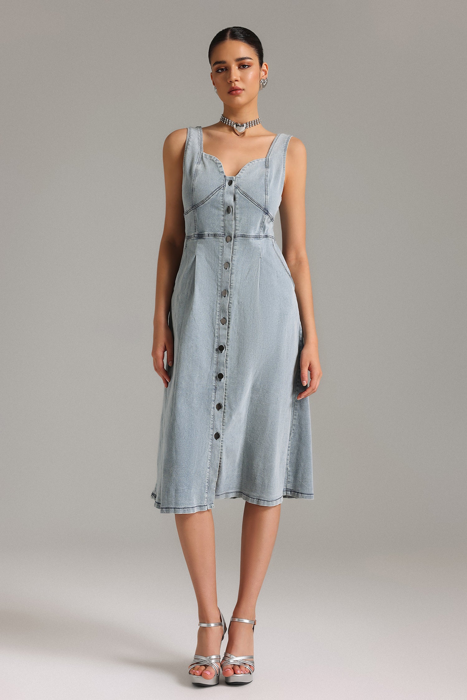 Parker Sleeveless Denim Midi Dress