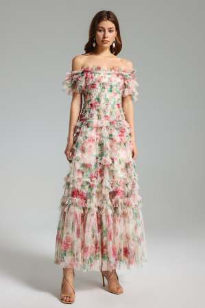Qearl-Floral-Off-Shoulder-