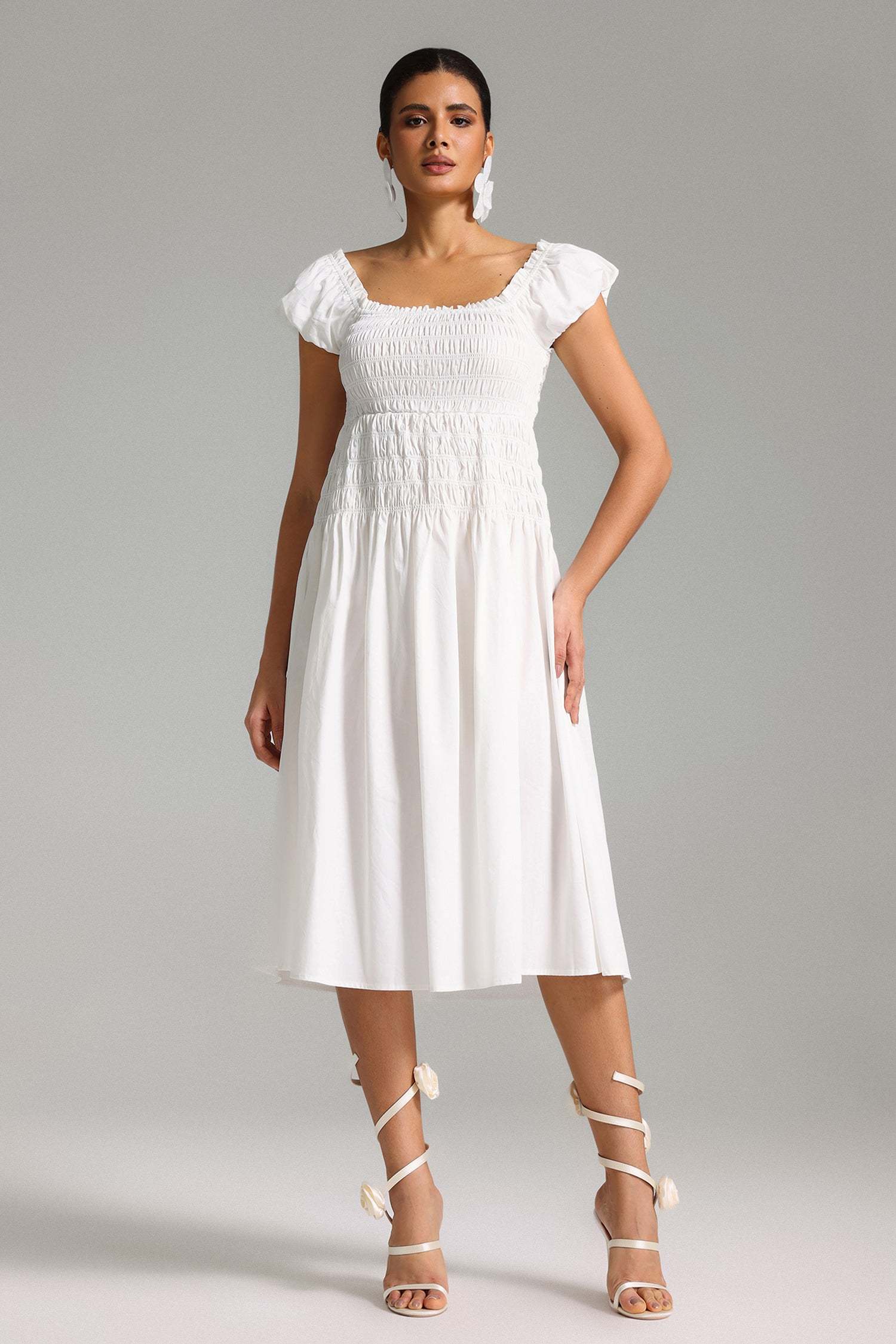 Quinn Puff Sleeves Midi Dress