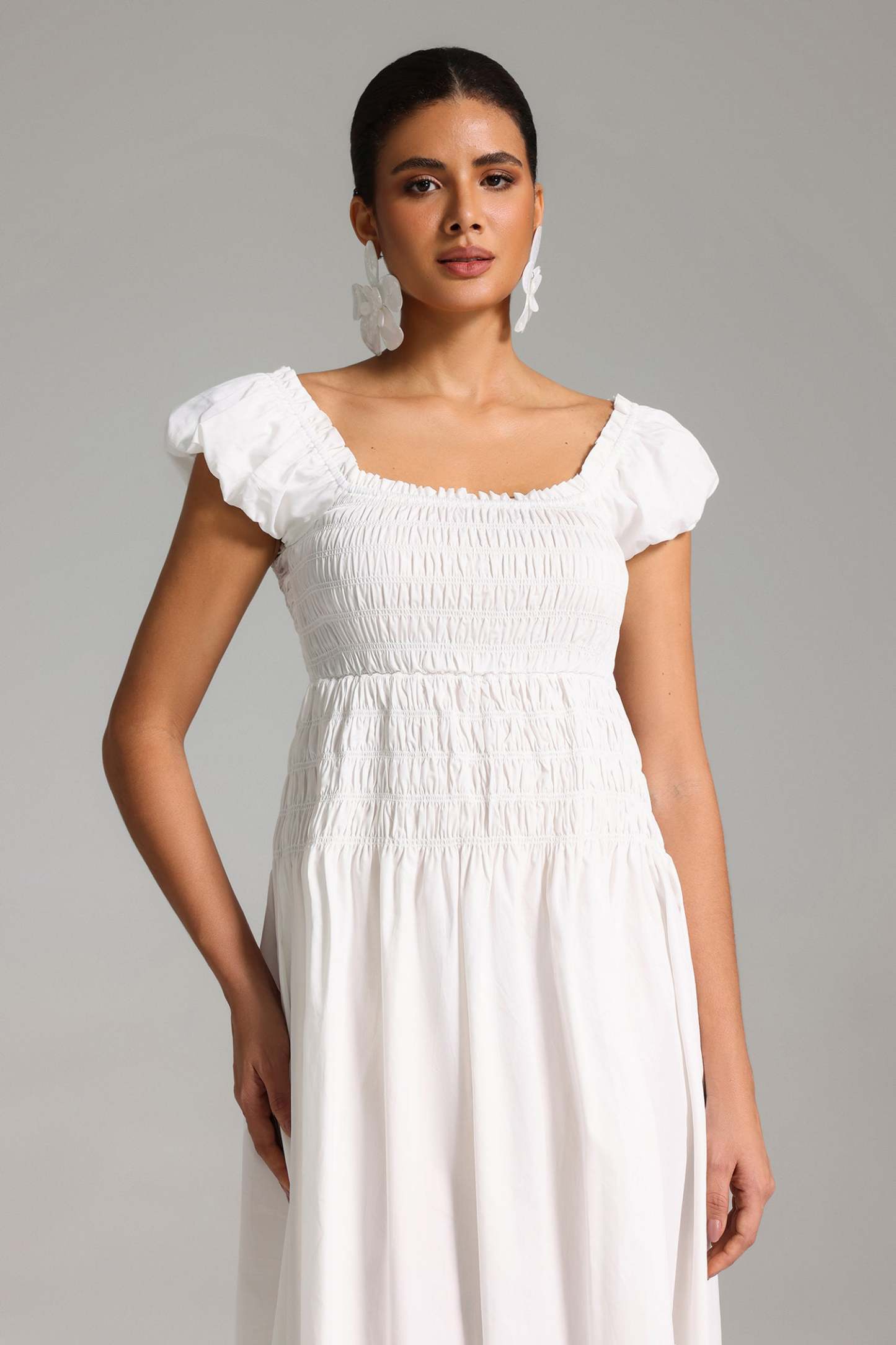 Quinn Puff Sleeves Midi Dress