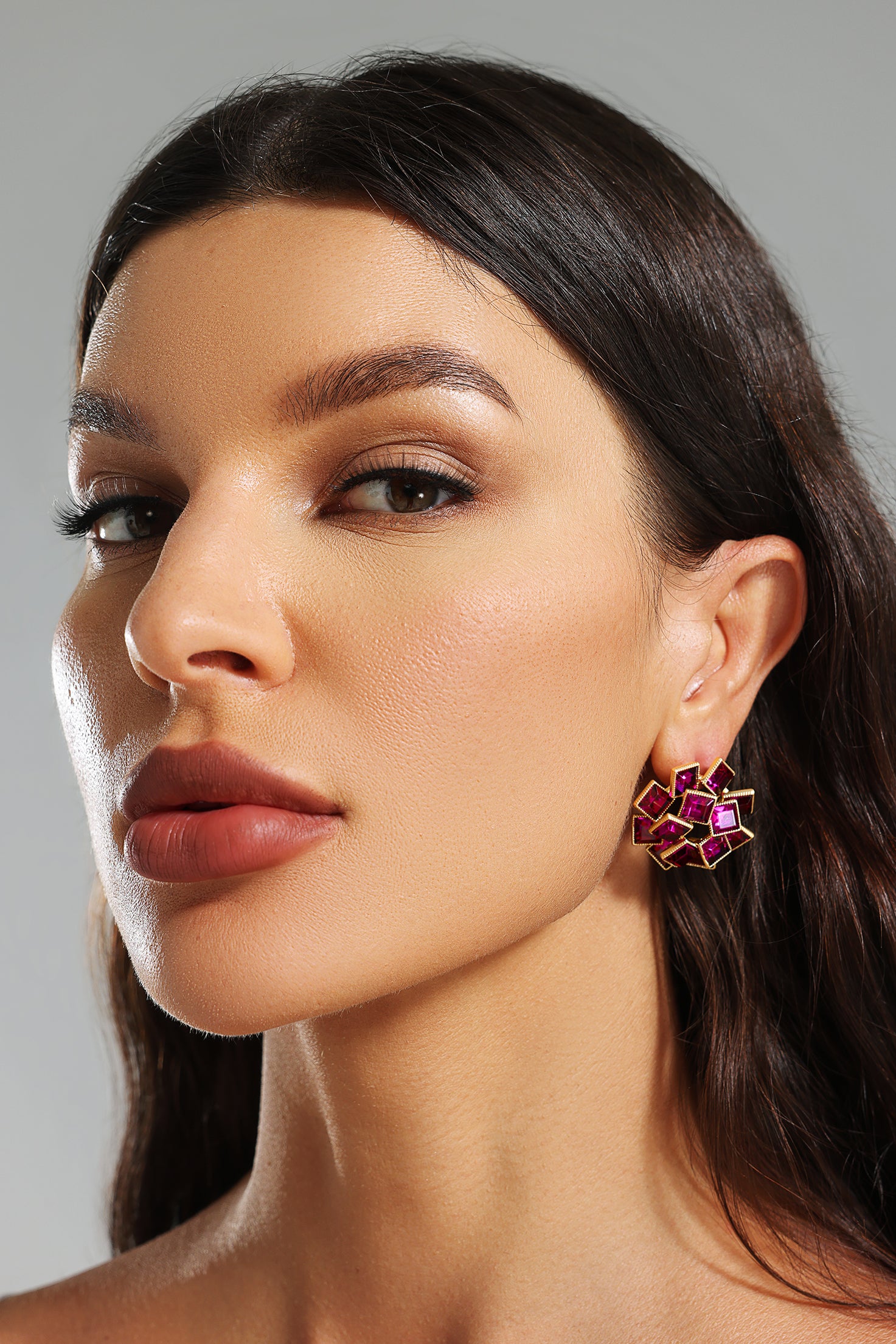 Rebecca Diamante Rosy Earrings - Pink