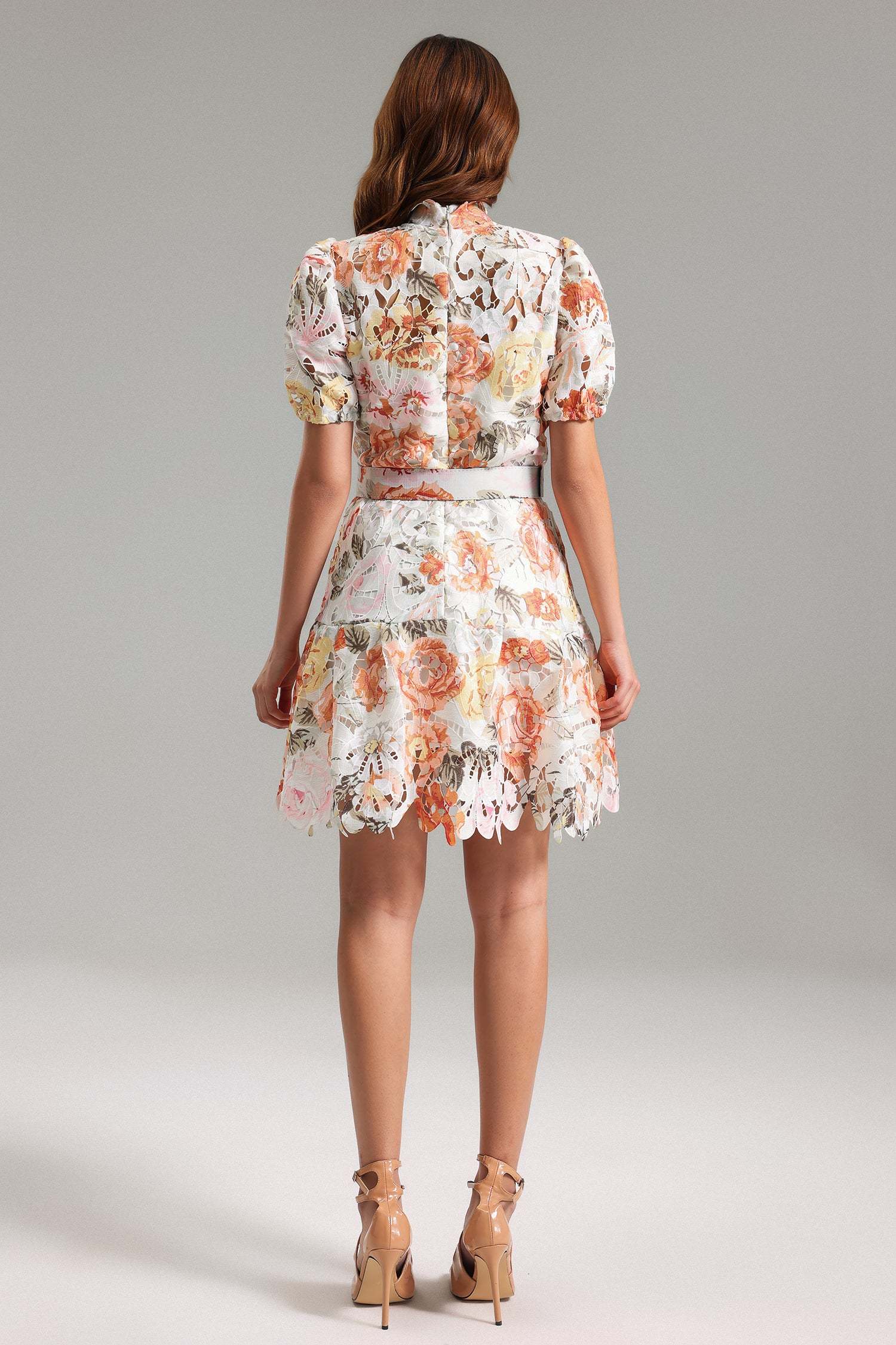 Rikiny Floral Lace Mini Dress