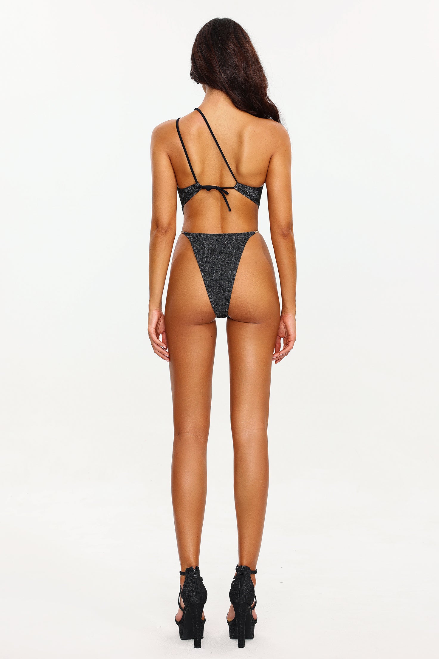 Roche Shimmer One Shoulder Chain Swimsuit