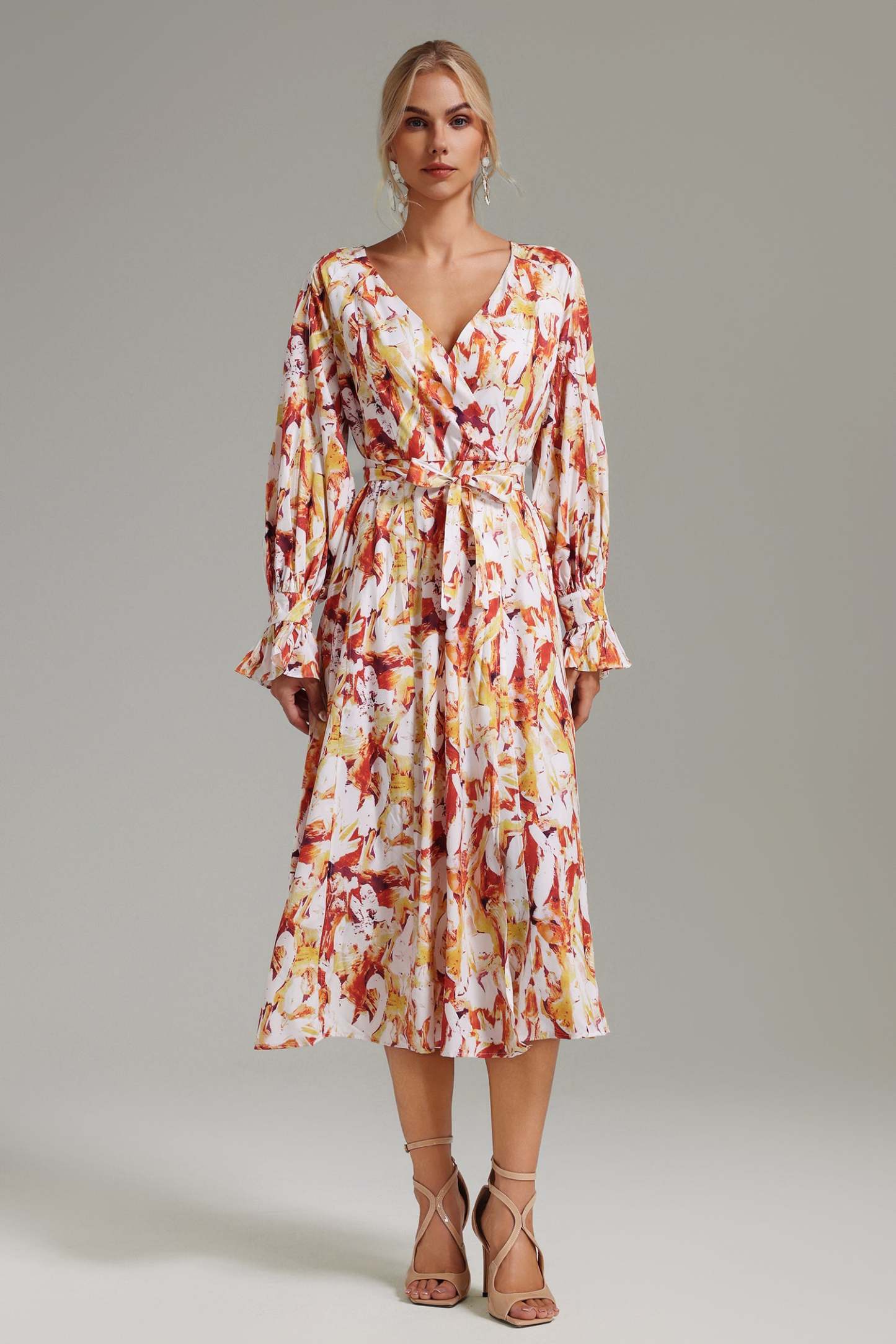 Roline V-neck Printed Dress