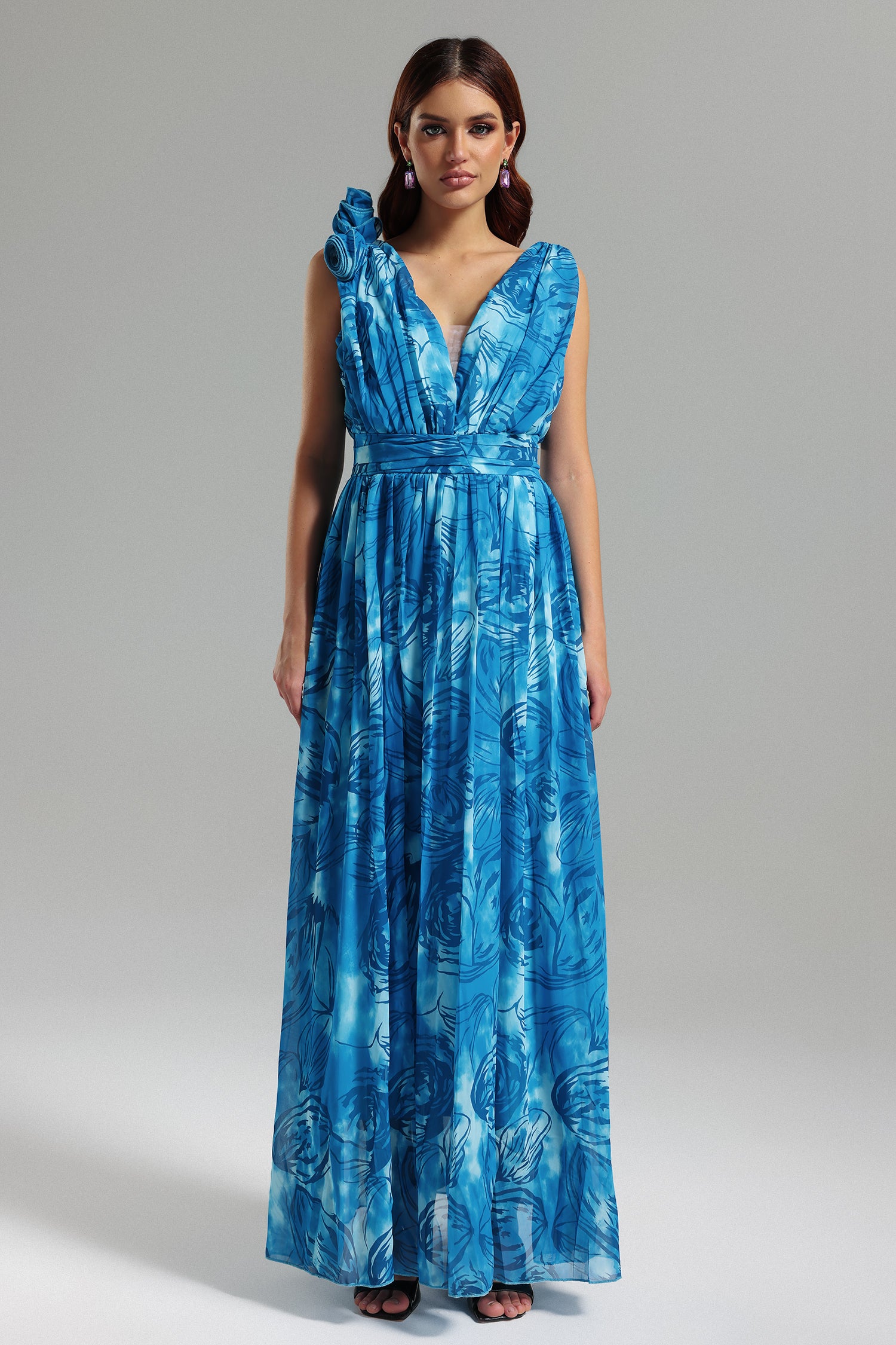 Sadala V-Neck Printed Maxi Dress