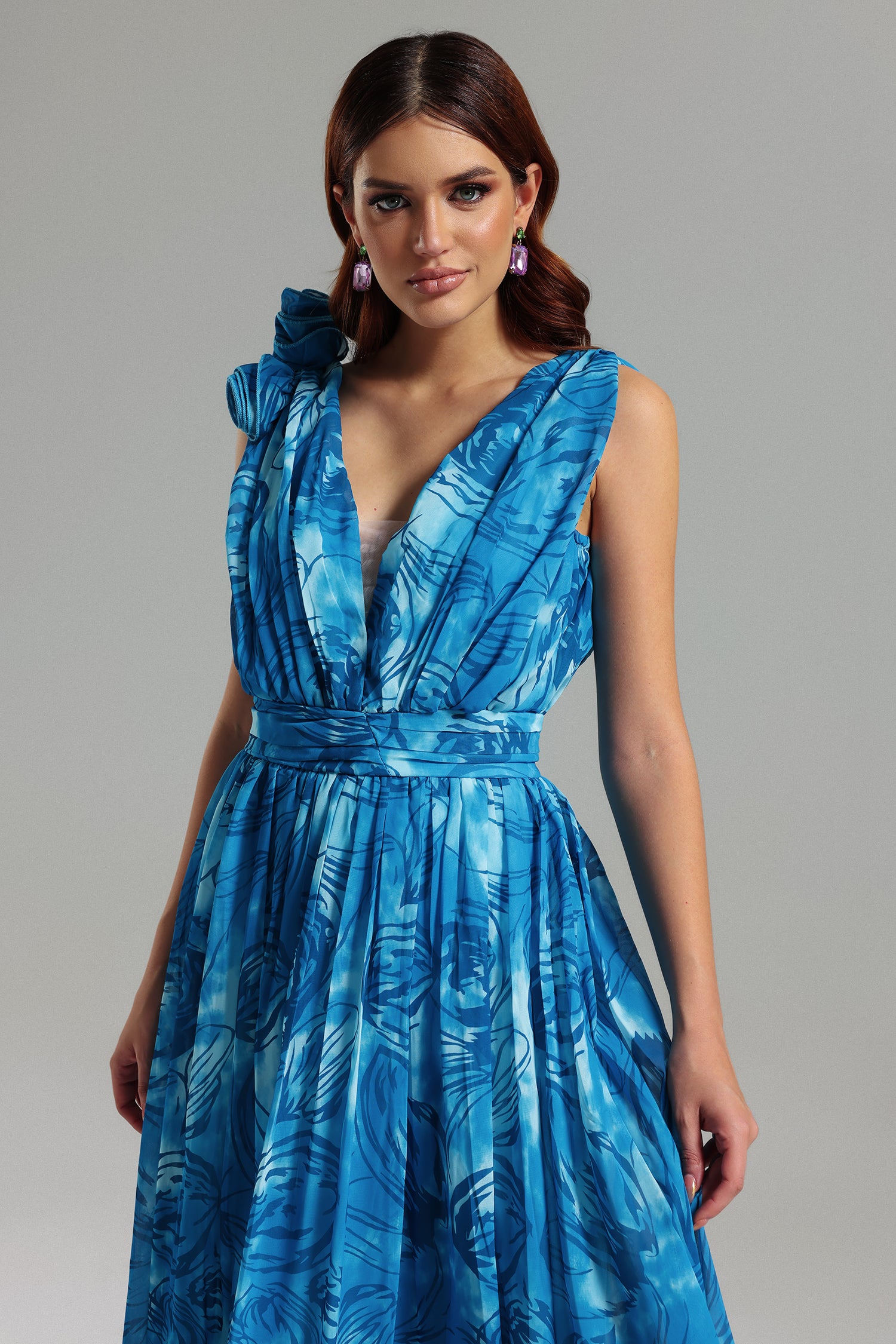 Sadala V-Neck Printed Maxi Dress