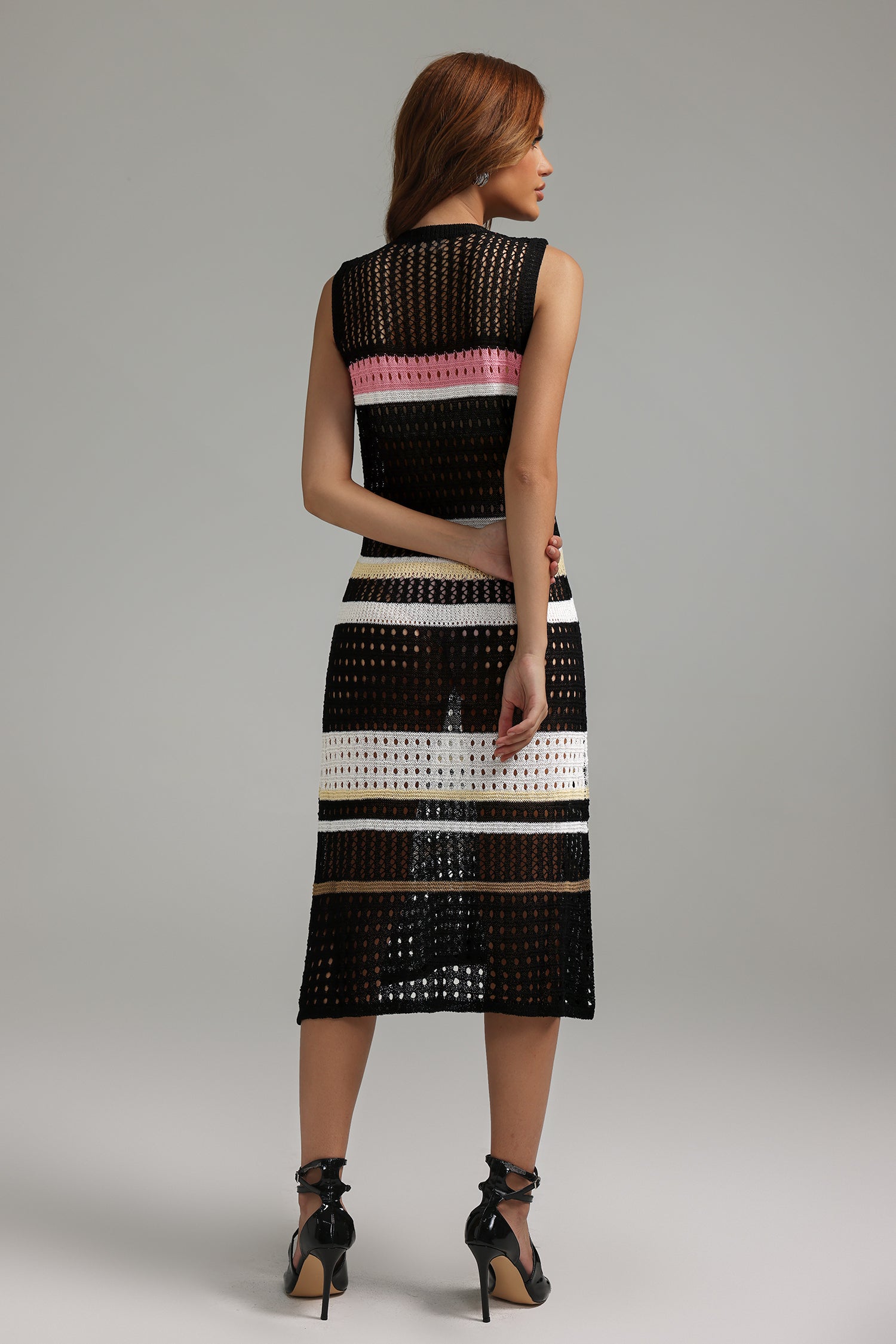 Sara Stripe Knitted Midi Dress
