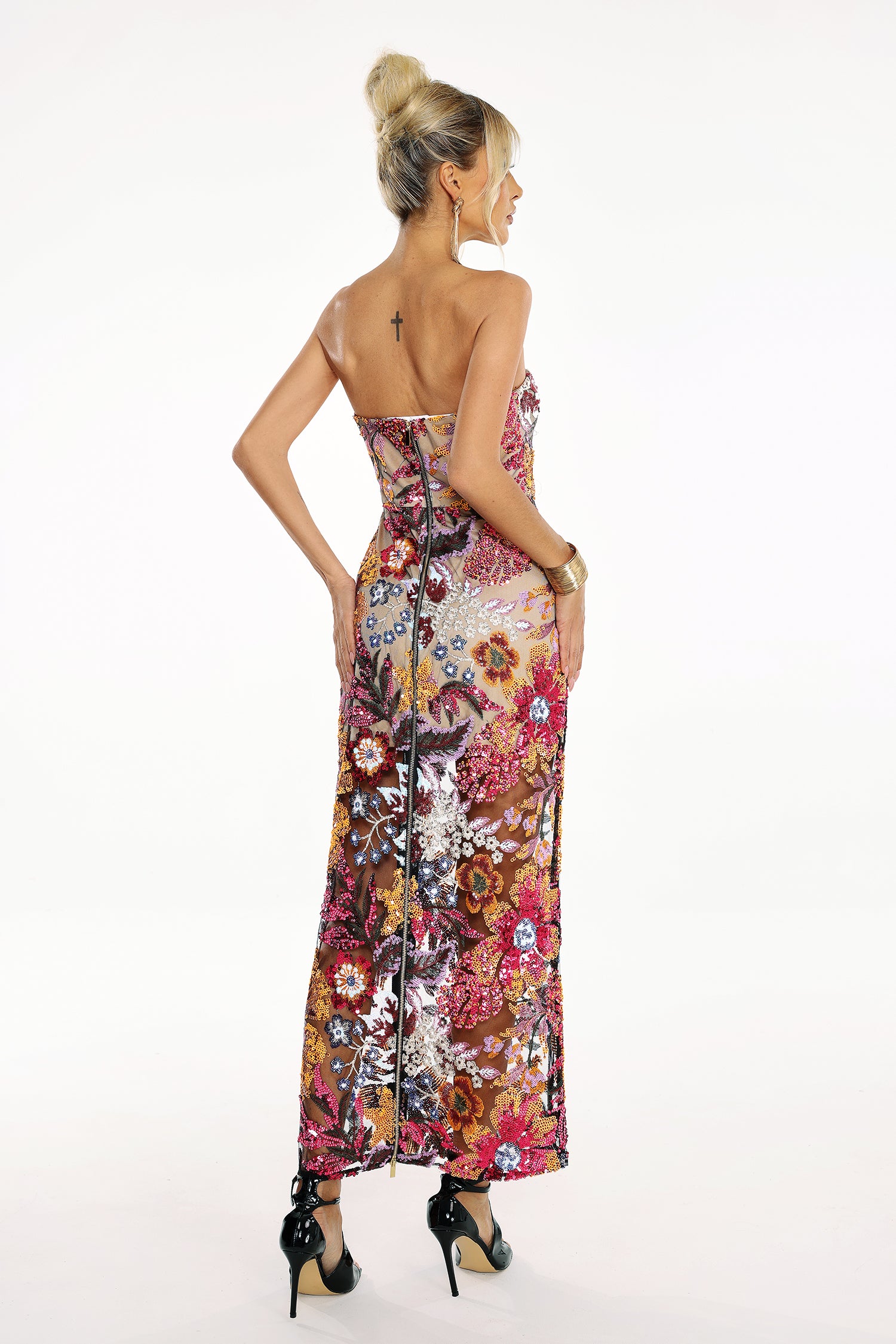 Satu Floral Glitter Maxi Dress