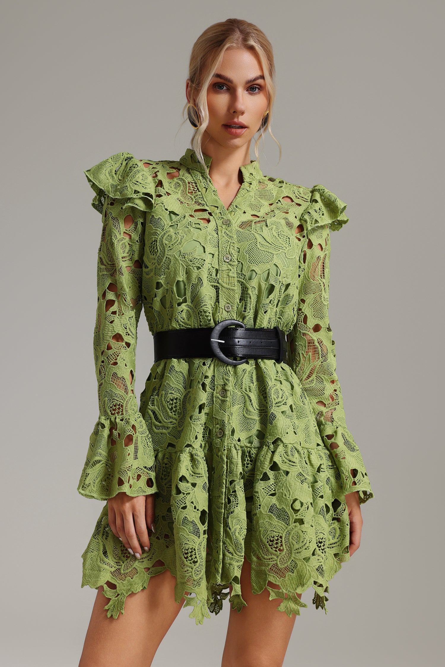 Shaha Crochet Embroidery Hollow Dress