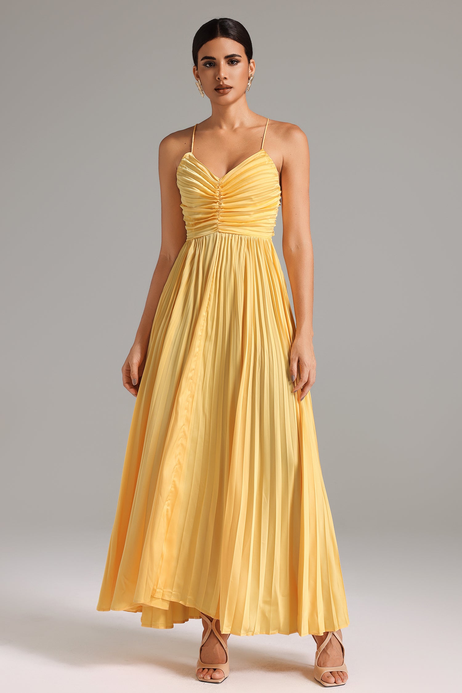 Sharina Pleated Slip Dress