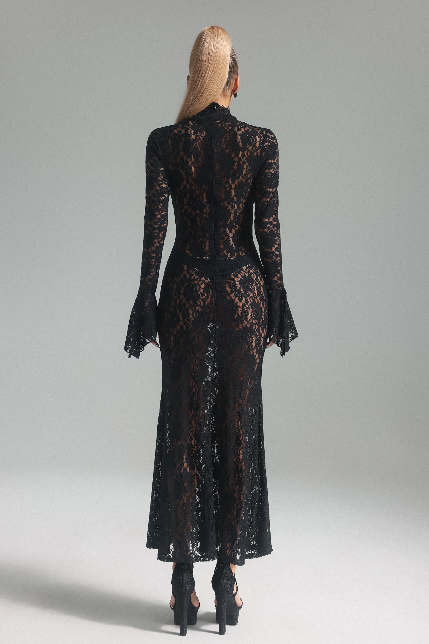 Siobhan V-Neck Lace Midi Dress