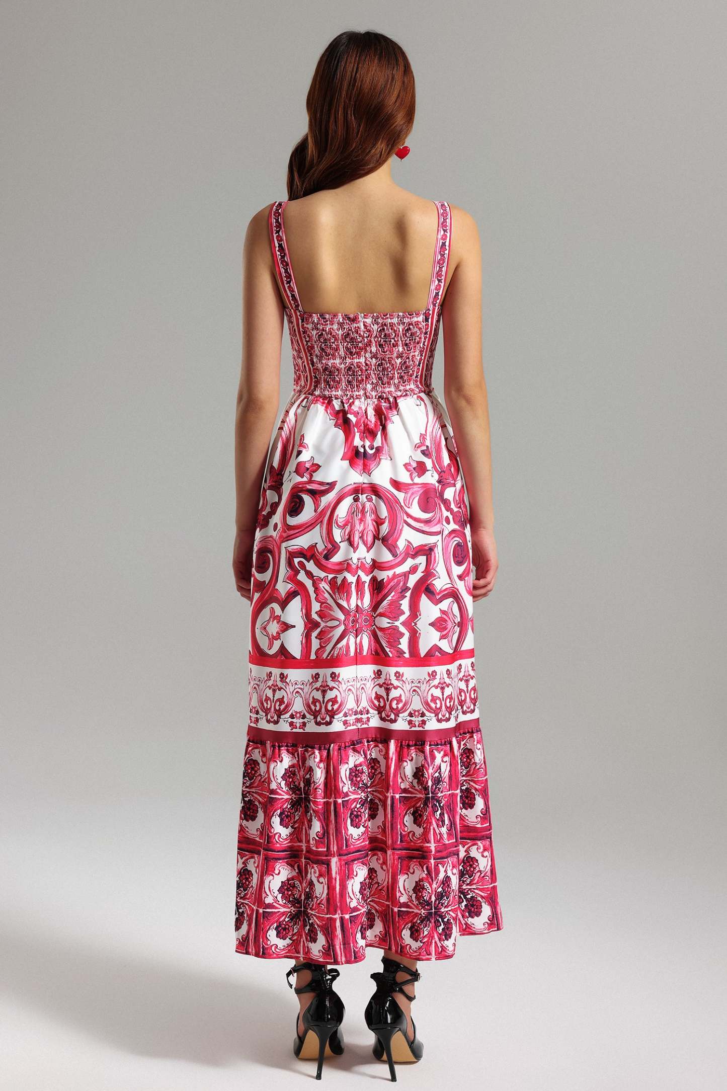 Sparkly Halter Printed Maxi Dress