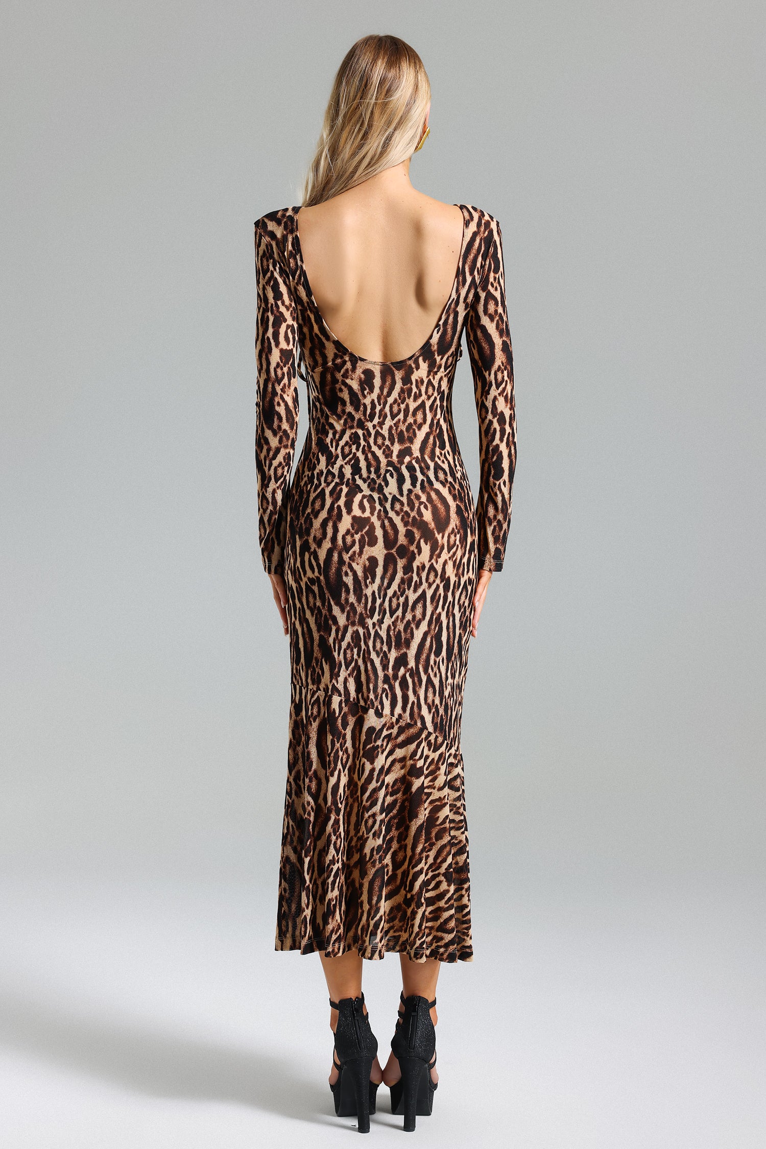 Sucia Leopard Print Strappy Maxi Dress