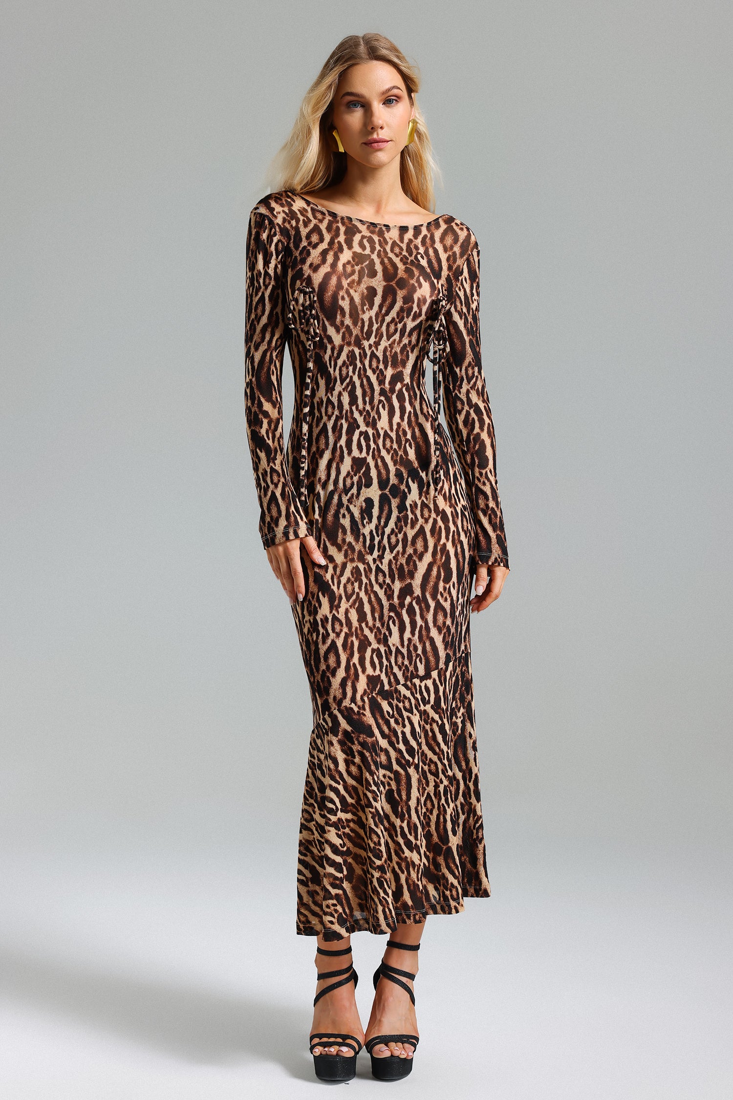 Sucia Leopard Print Strappy Maxi Dress