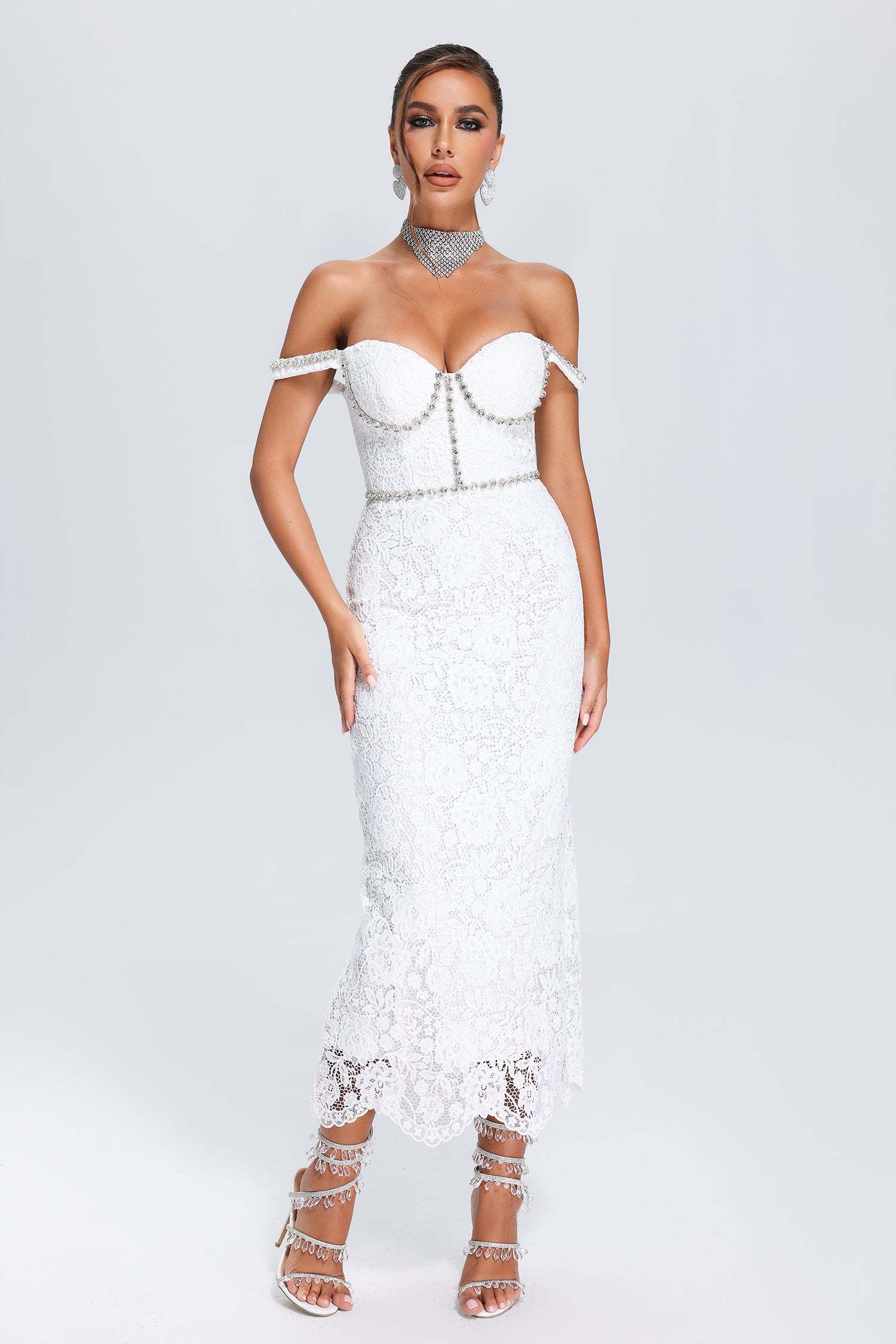 Tate Lace Bandage Midi Dress