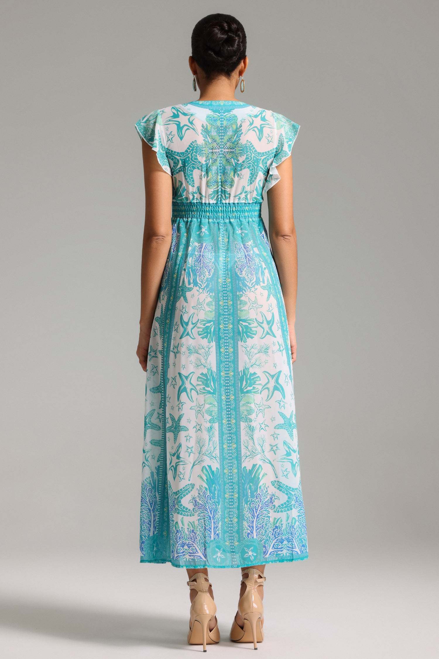 Tatum V Neck Printed Maxi Dress