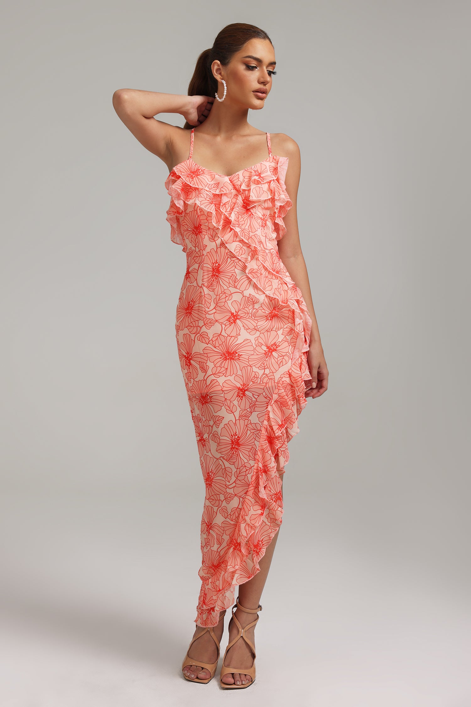 Taye Flounced Printed Dress