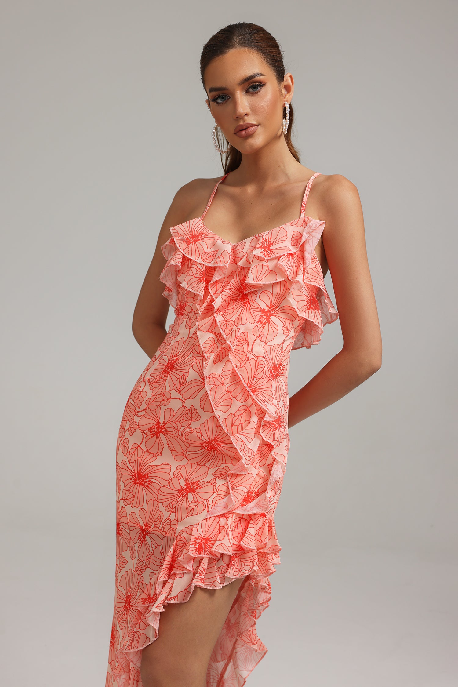 Taye Flounced Printed Dress