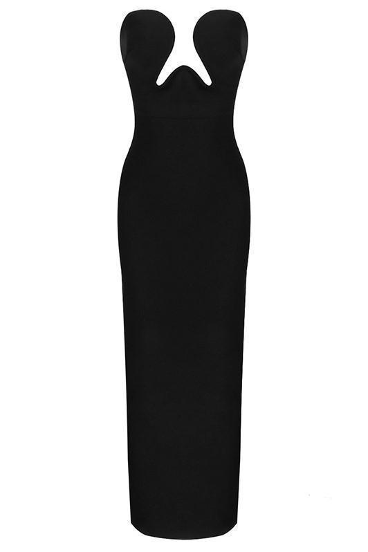 Theodora Black Maxi Bandage Dress - Bellabarnett