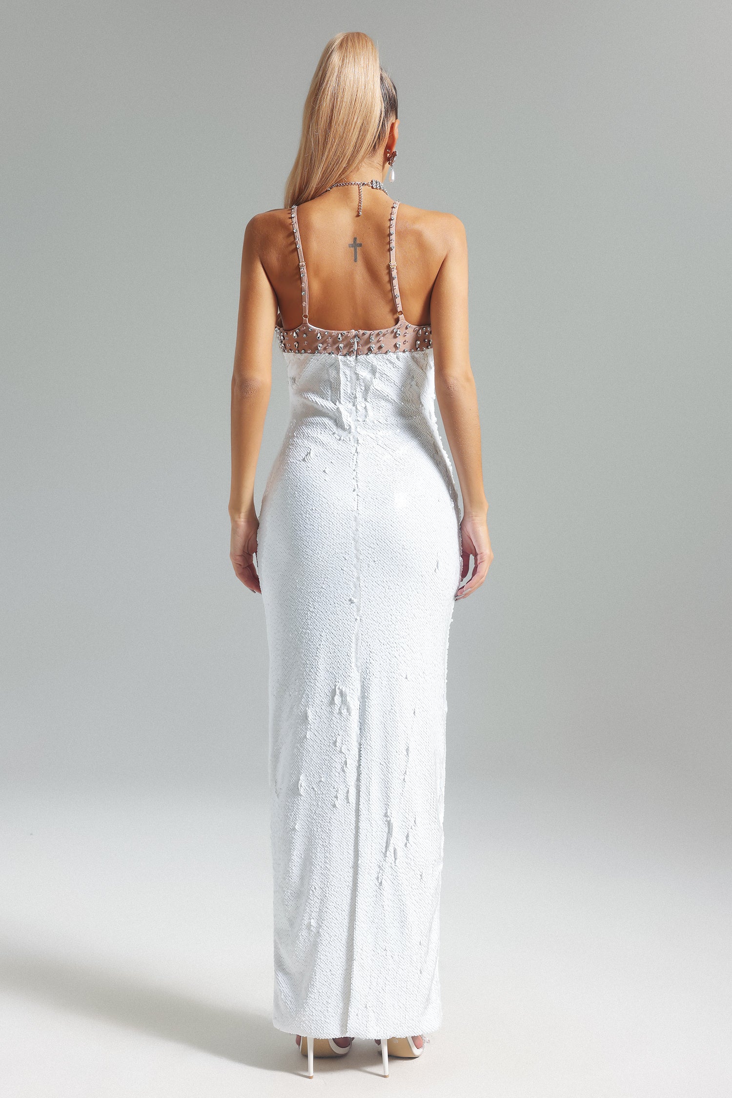Tina Diamante Sequins Patchwork Dress