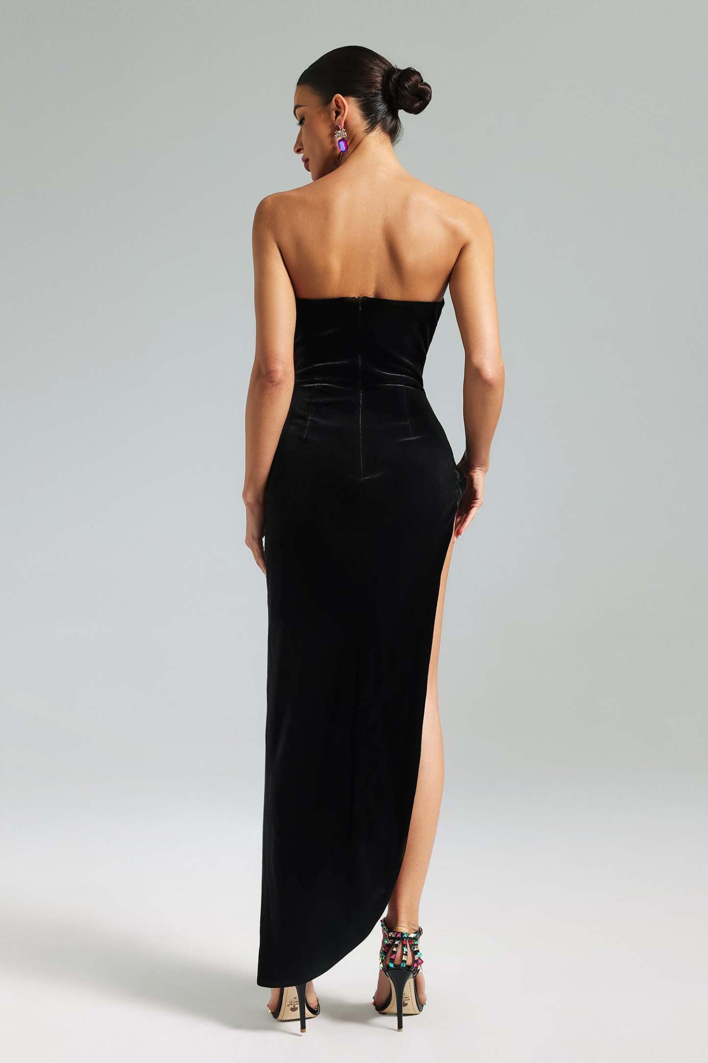 Logo Tulle Maxi Dress (F6DCJT-FLREY-N0000-BLACK)