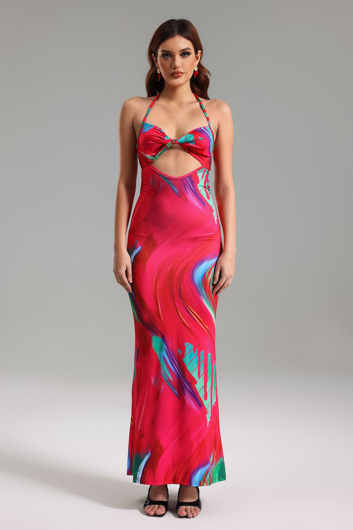 Viera Printed Cutout Maxi Dress