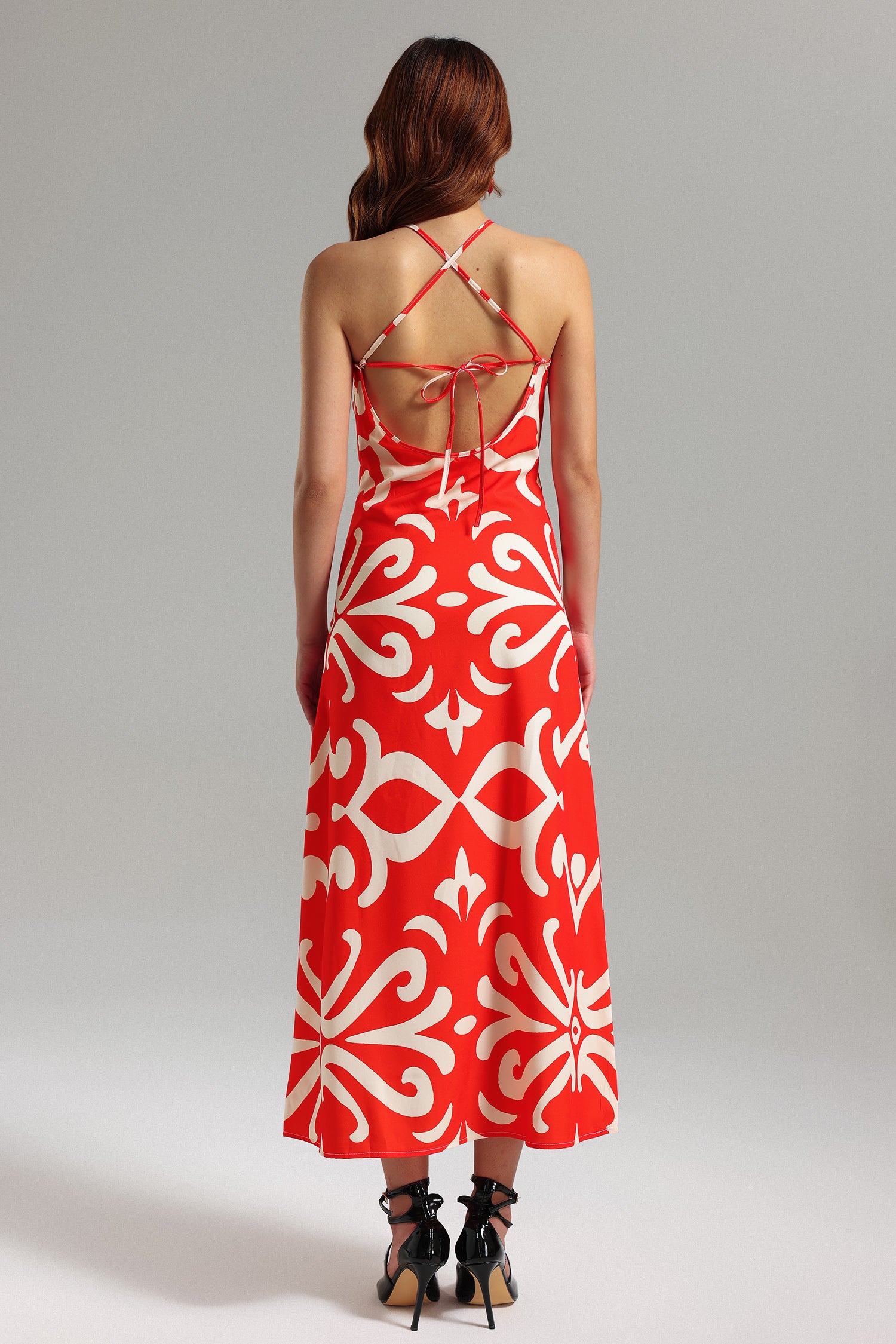 Viney Halterneck Printed Maxi Dress