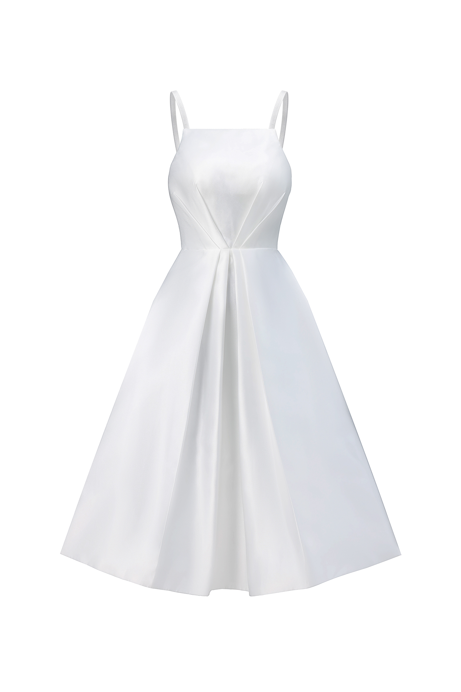 Joy Millipin，Halter top square collar mid-length style midi wedding dress