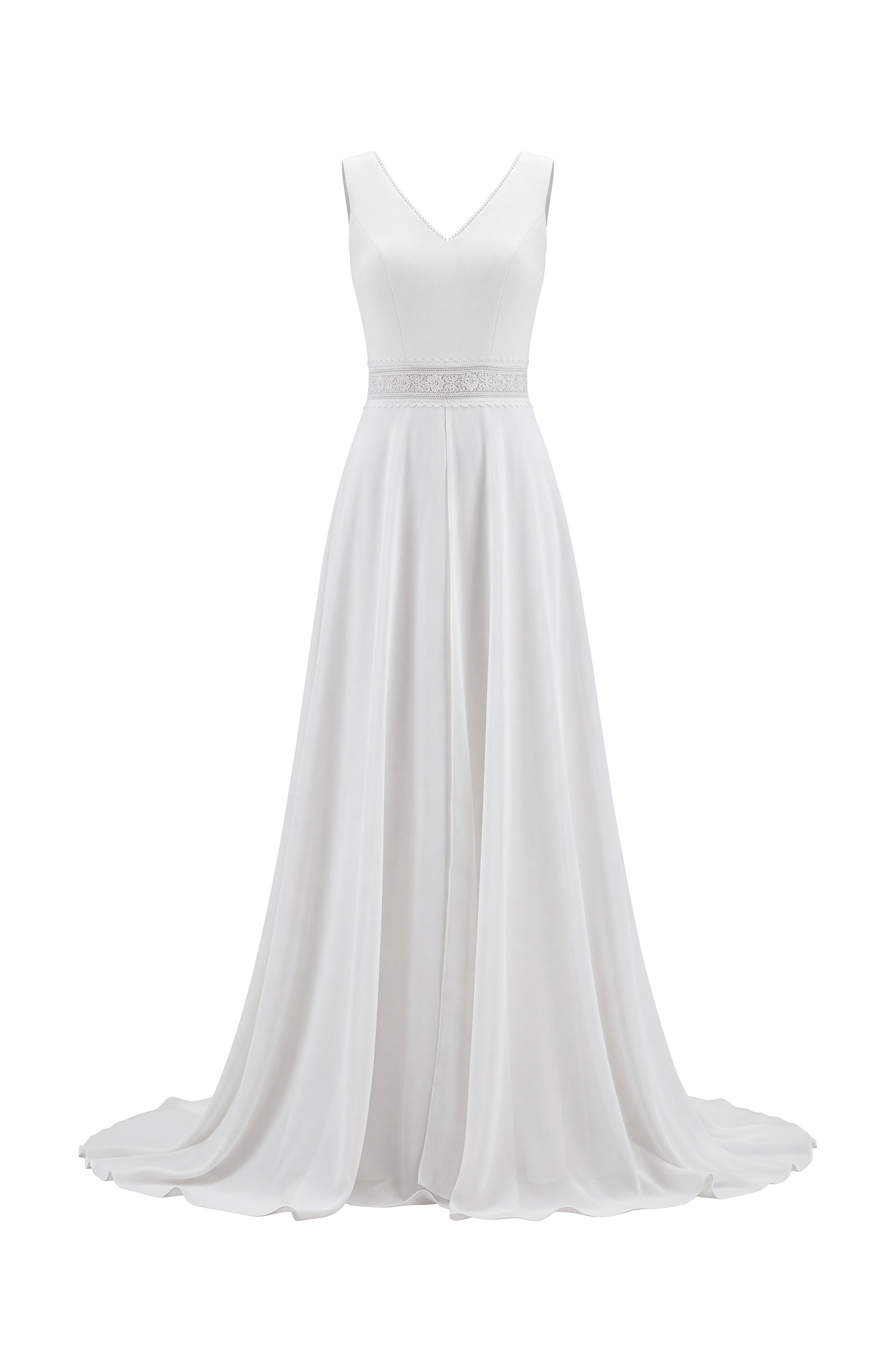 Trinvilla Deep V-neck sleeveless high-waisted maxi jumpsuit