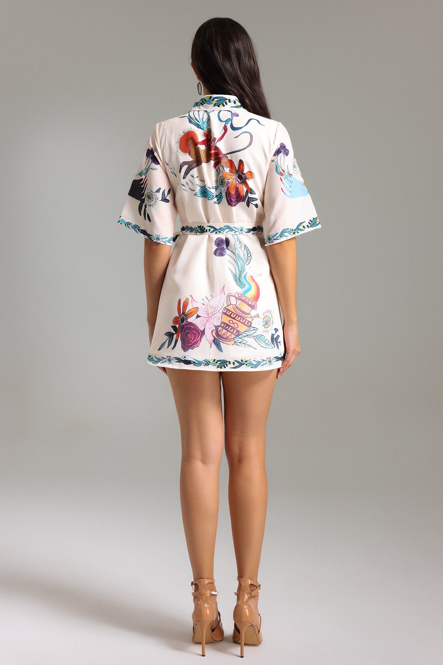 Wenie Printed Shirt Mini Dress