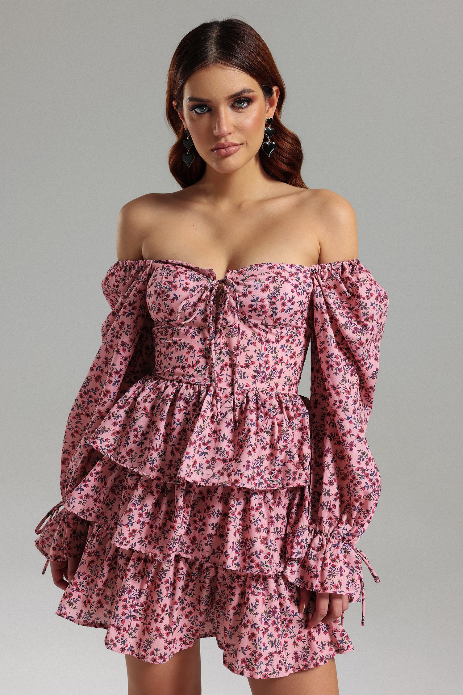 Xenia Layered Printed Mini Dress